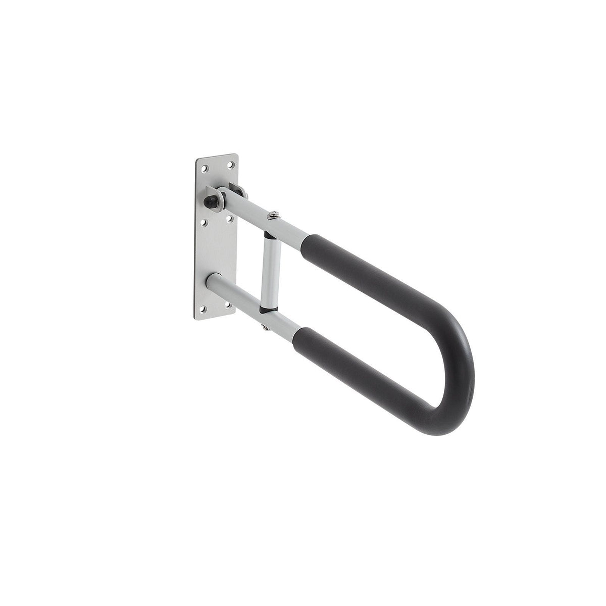 Toilet Safety Rail, 60.5 cm U-Shaped Handicap Grab Bar, Foldable Senior Safety Pole, Flip Up Toilet Grab Bars with Anti-Slip Support Handle, 136 kg Load Capacity for Elderly, Disabled, Pregnant