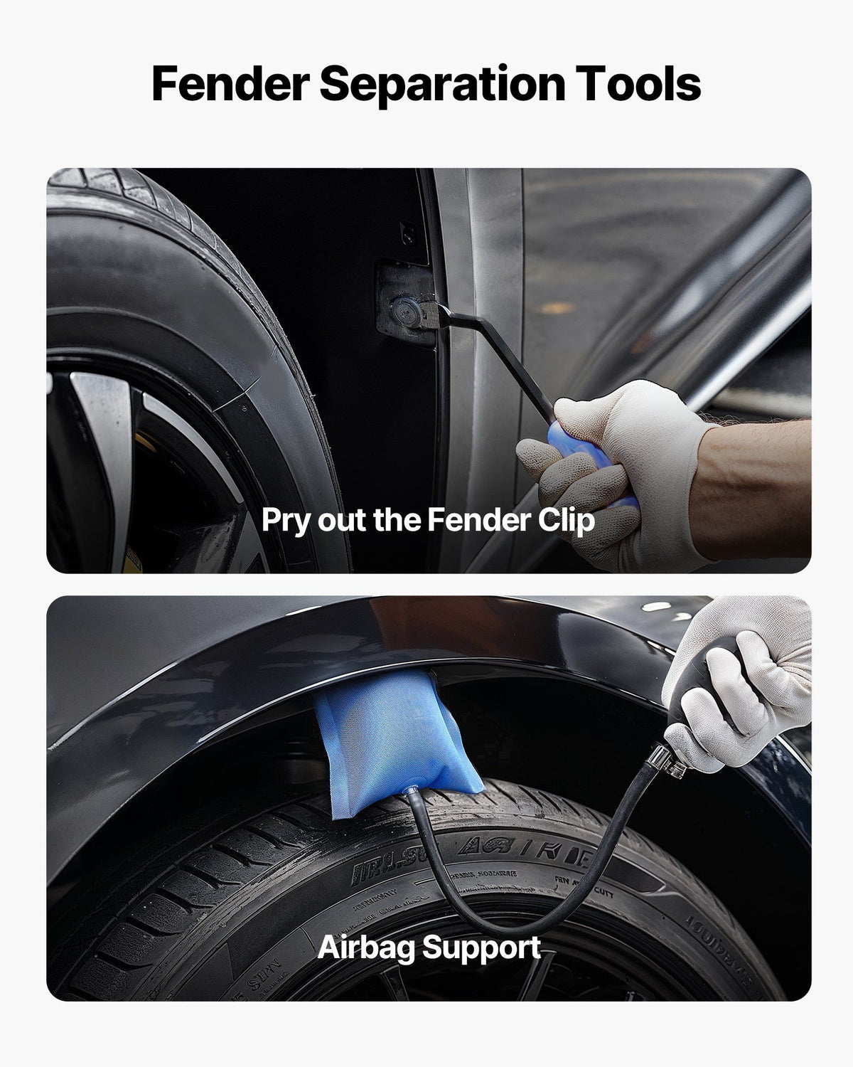Dent Puller Kit, Paintless Car Dent Removal Tool, Auto Fender Damage Repair Puller Lifter with Curved Rod, Crowbar, Rubber Hammer, Airbag, Detachable & Repair Pens, Replacement Heads Tools Kit