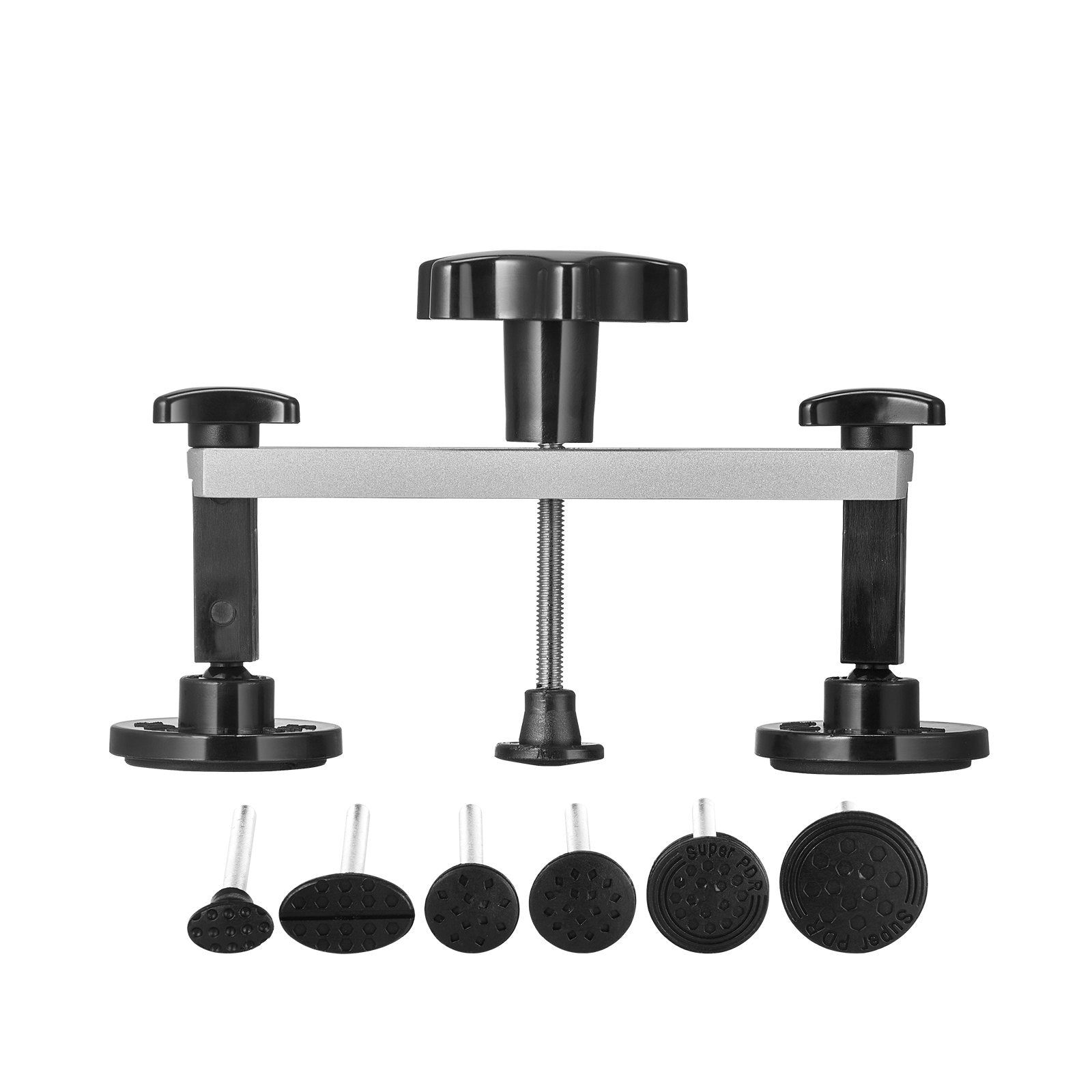 VEVOR 25 PCS Dent Removal Kit, Auto Body Paintless Dent Removal Tools Kit with Bridge Puller, Puller Tabs, Hot Melt Glue Gun, Glue Sticks, Dent Puller Kit for Auto Body Dents, and Other Metal Surface