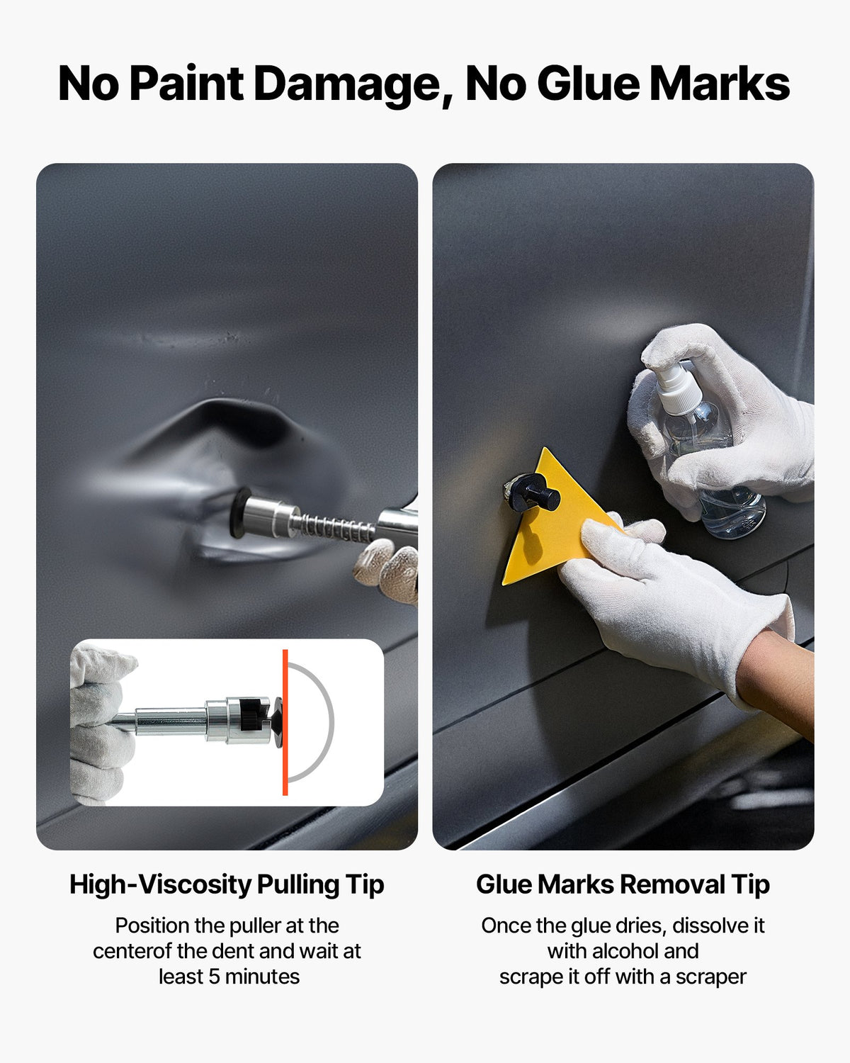 VEVOR Dent Puller Kit, 61 PCS Paintless Dent Removal Kit with Golden Lifter, Slide Hammer T-Bar, Glue Gun, Auto Body Hail Damage Repair Remover Tools for Car Refrigerator Large Small Door Ding Repair