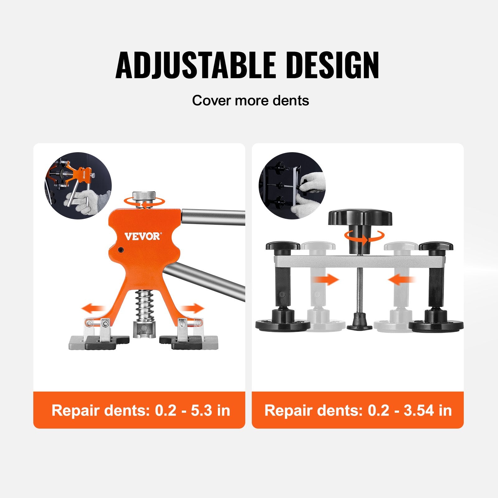 VEVOR 69 PCS Dent Repair Kit, Auto Car Body Paintless Dent Removal Tool Kit, Golden Lifter, Bridge Puller, Slide Hammer Tool Kit for Automobile Body, Washing Machine, Refrigerator