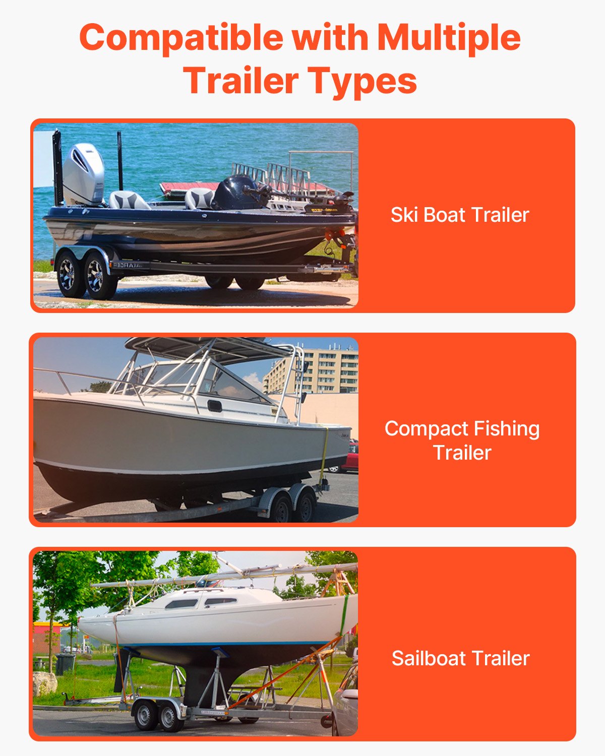 VEVOR Boat Trailer Guide, 1219.2mm Adjustable Design Trailer Guide Poles, 2PCS High-Hardness Steel Trailer Guide-Ons, Trailer Guides with PVC Pipes, for Ski Boat, Fishing Boat or Sailboat Trailer