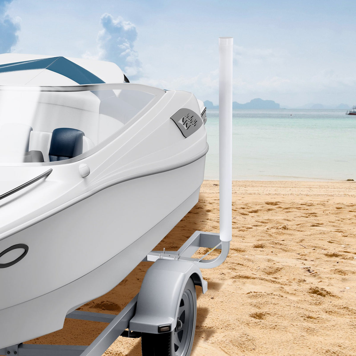 VEVOR Boat Trailer Guide, 1219.2mm Adjustable Design Trailer Guide Poles, 2PCS High-Hardness Steel Trailer Guide-Ons, Trailer Guides with PVC Pipes, for Ski Boat, Fishing Boat or Sailboat Trailer