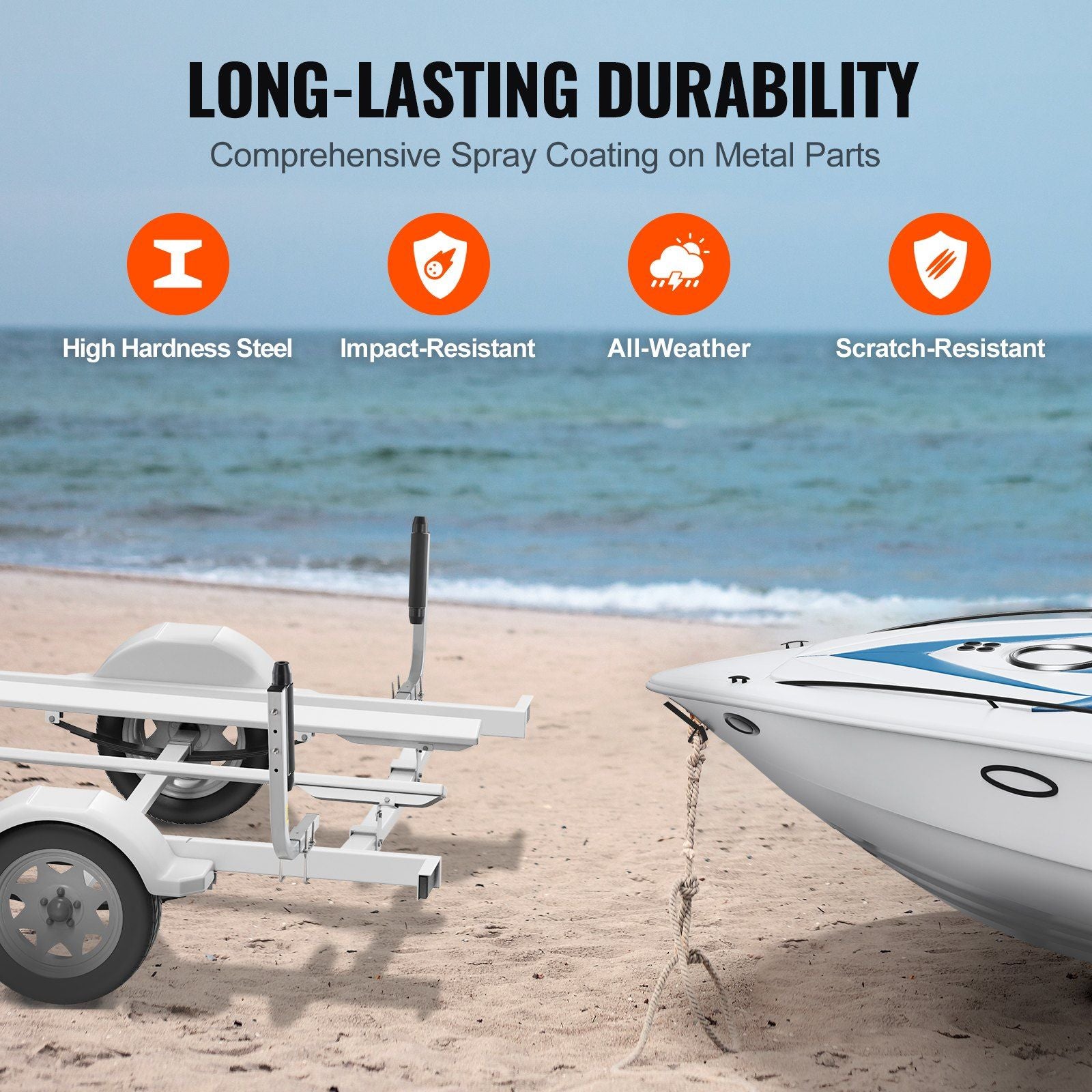 Boat Trailer Guide, 20.5” Adjustable Design Trailer Guide Poles, 2PCS Rustproof Steel Trailer Guide ons, Heavy Duty Roller Guide Design, for Ski Boat, Fishing Boat or Sailboat Trailer