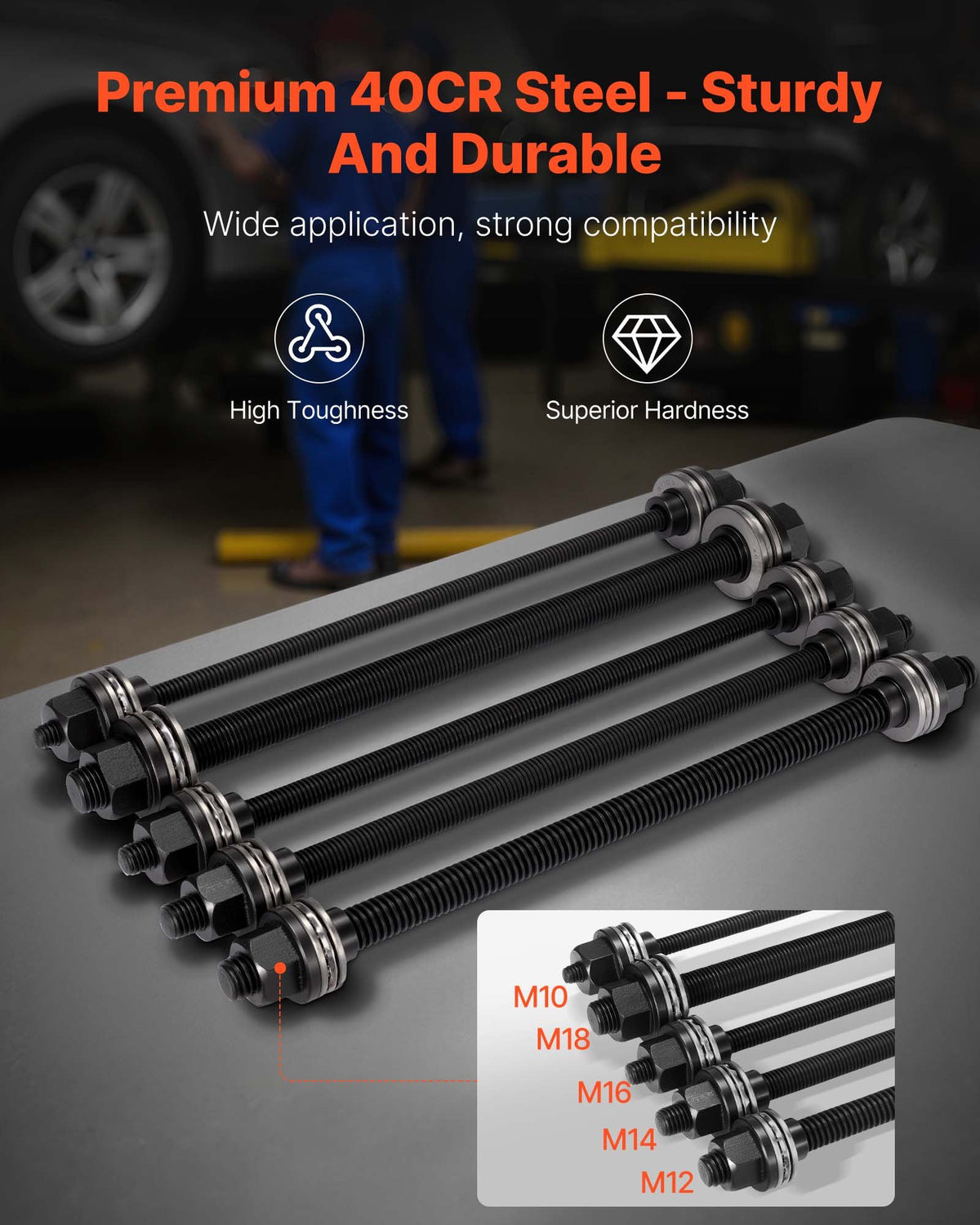 VEVOR Pull and Press Sleeve Kit, 27 PCS, Steel Bush Removal Insertion Sleeve Tools with Carrying Case, Compatible with LCV and HGV Engines, for Removing and Installing Bushings, Bearings, and Seals