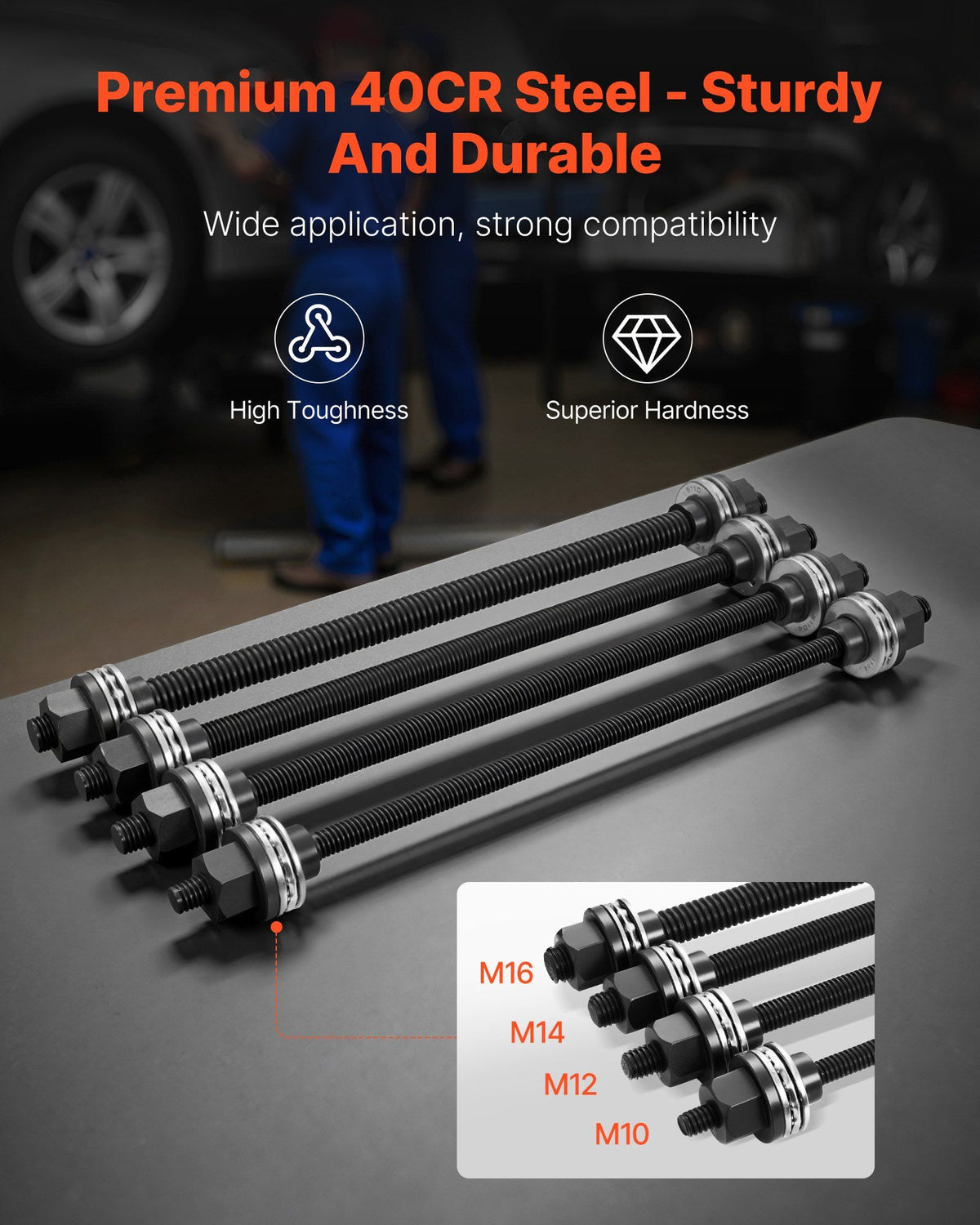 Pull and Press Sleeve Kit, 36 PCS, Steel Bush Removal Insertion Sleeve Tools with Carrying Case, Compatible with LCV and HGV Engines, for Removing and Installing Bushings, Bearings, and Seals