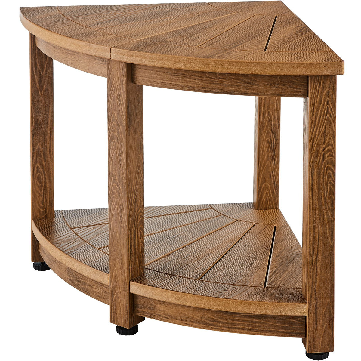 VEVOR Corner Shower Bench, 18.5" Height 17.75" Radius, Faux Wood Grain Polystyrene,159KGS with Storage Shelf, Water Resistant, Shower Stool for Inside &amp; Outside Shower, for Bathroom, Living Room