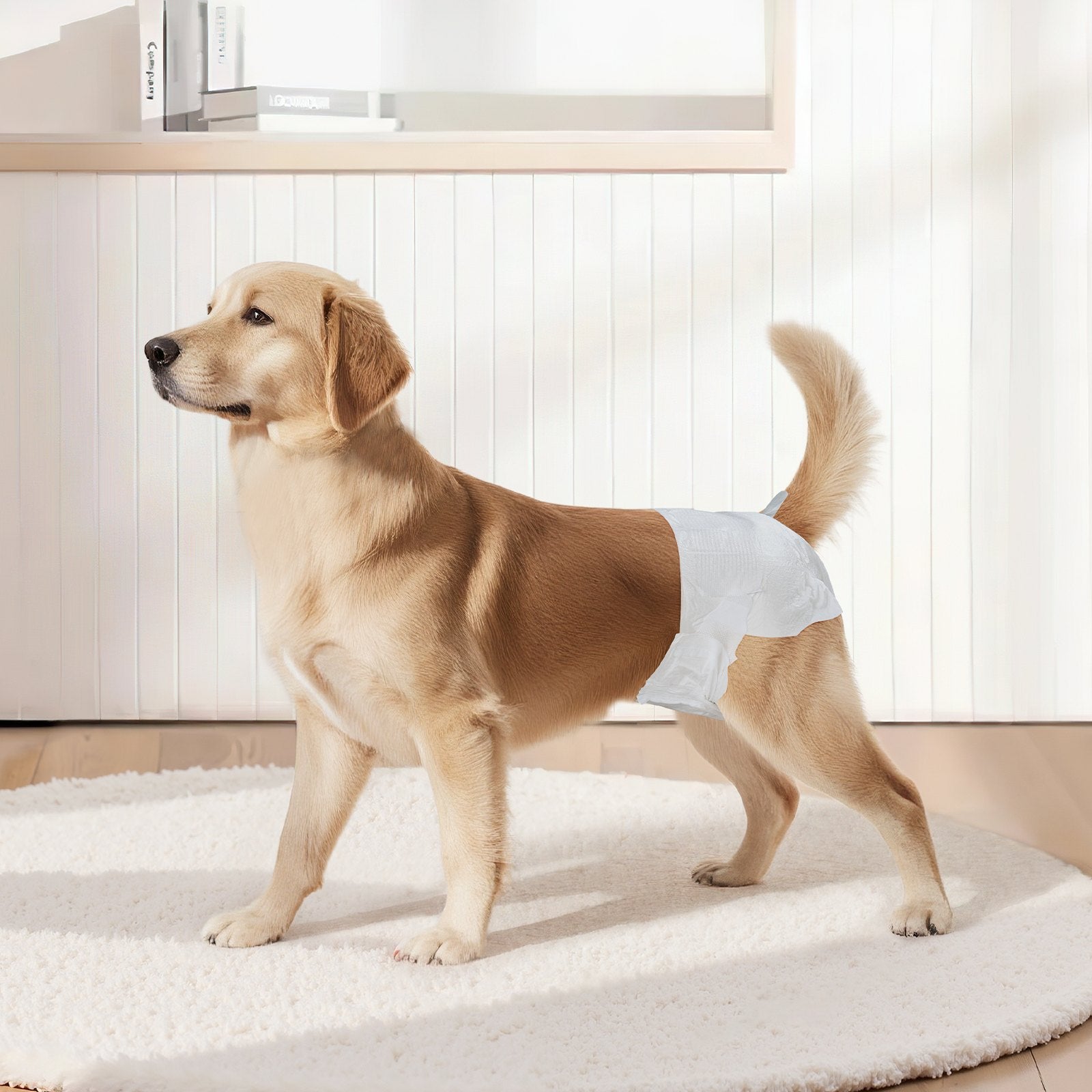 VEVOR Disposable Dog Diapers, Super Absorbent Female Dog Diapers, 360° Leak-Proof Female Doggy Pet Diaper with Wetness Indicator for Heat Period, Training, Incontinence - M, 144 Count (2 Packs of 72)
