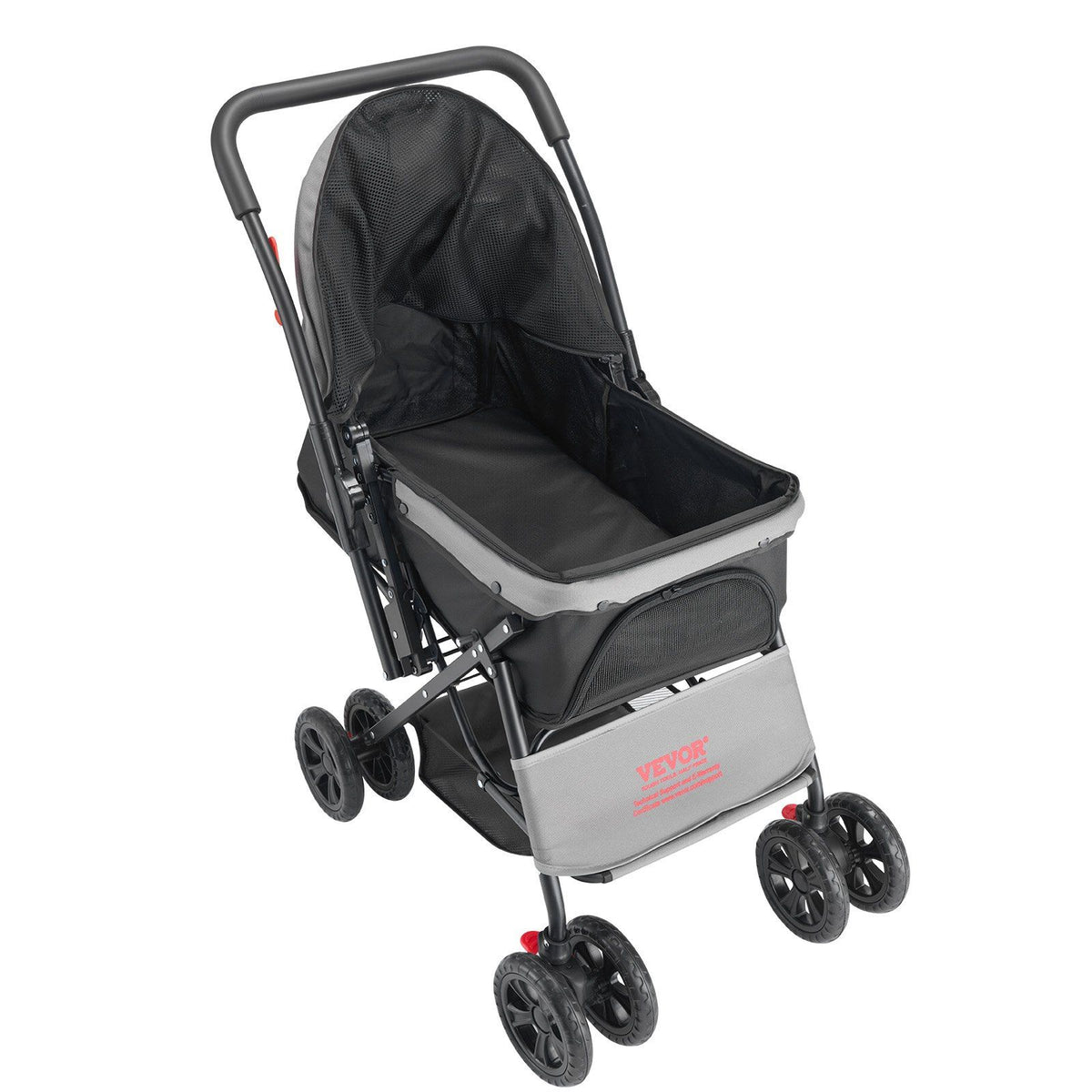 Pet Stroller, 20KG Weight Capacity, Foldable Dog Stroller Cart, 4 Wheels Cats Stroller with Mesh Windows & Revrsible Handle, Portable Pet Carrier Stroller with Brake, for Small to Medium Pets