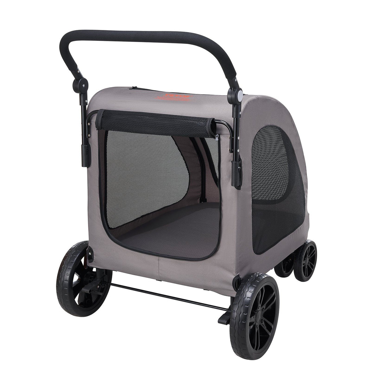 Pet Stroller, 4 Wheels Dog Stroller with Brakes, 160lbs Weight Capacity, Portable Puppy Stroller Carrier with Breathable Mesh Windows &amp; Height-Adjustable Height, Animal Stroller for Cats &amp; Dogs