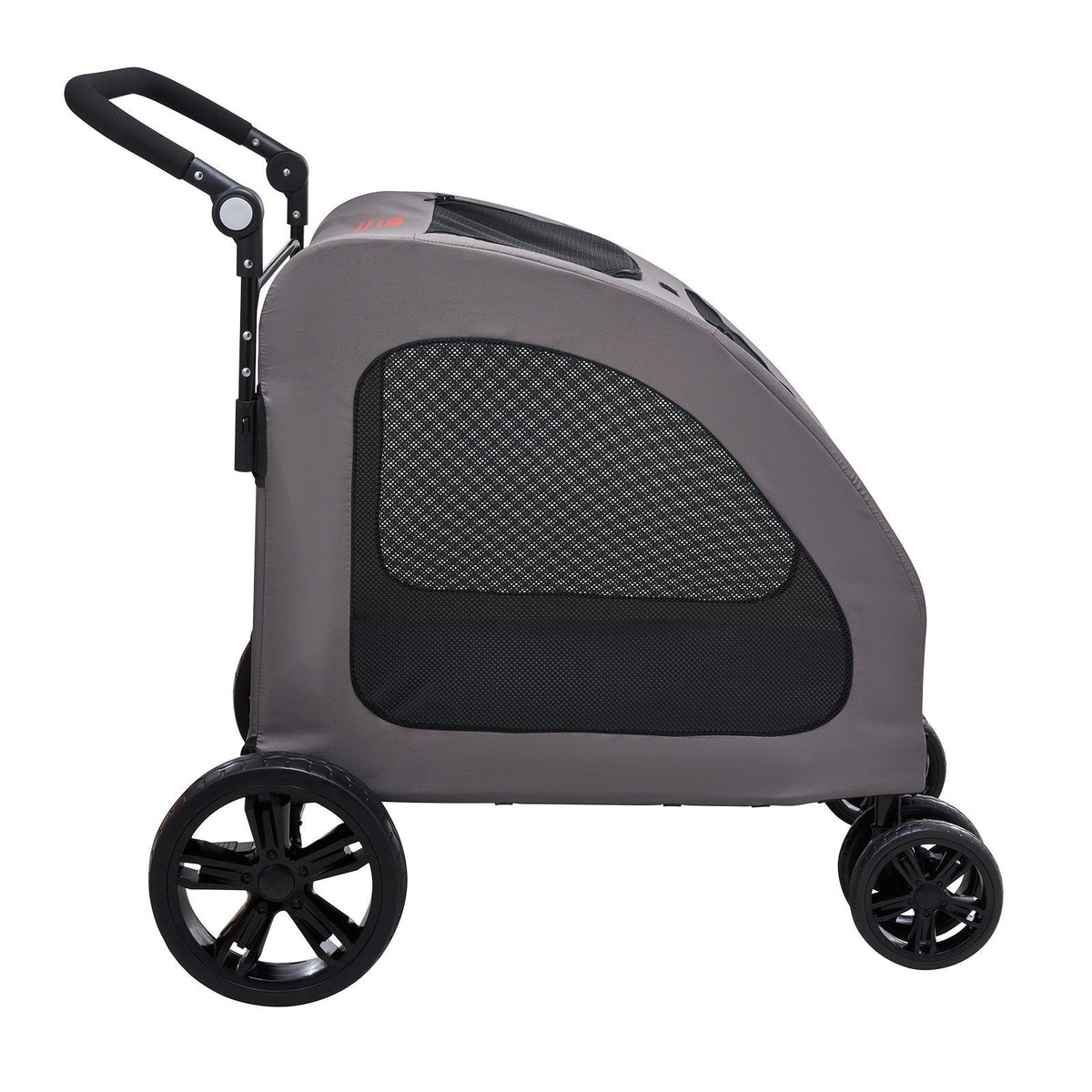 Pet Stroller, 4 Wheels Dog Stroller with Brakes, 160lbs Weight Capacity, Portable Puppy Stroller Carrier with Breathable Mesh Windows & Height-Adjustable Height, Animal Stroller for Cats & Dogs