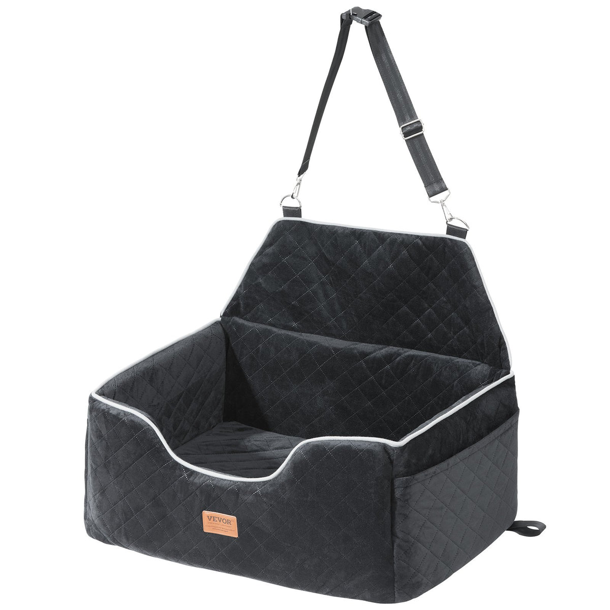 VEVOR Dog Booster Car Seat Pet Car Seat for Medium Large Dog up to 24.9 kg Black