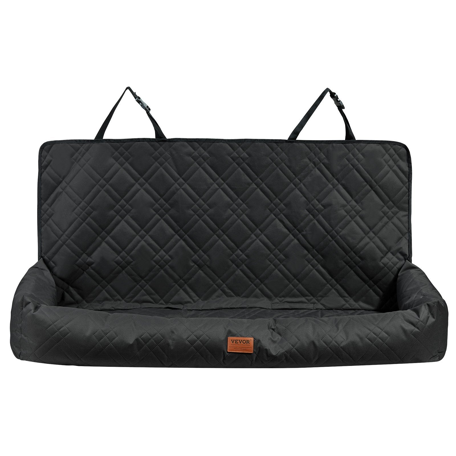 VEVOR Dog Car Seat, Waterproof Dog Booster Seat for Car, Pet Car Seat with Clip-On Safety Leash, PP Cotton Filling, Dog Car Bed for Medium & Large Dog up to 45.4 kg, Black