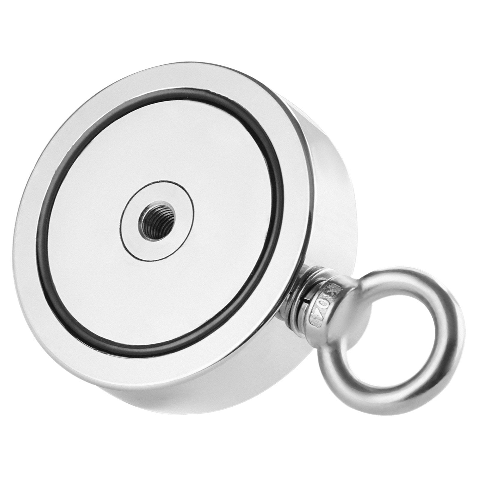 VEVOR 454 Kg Strong Fishing Magnet Kit Double-Sided Pull Force Rope Carabiner