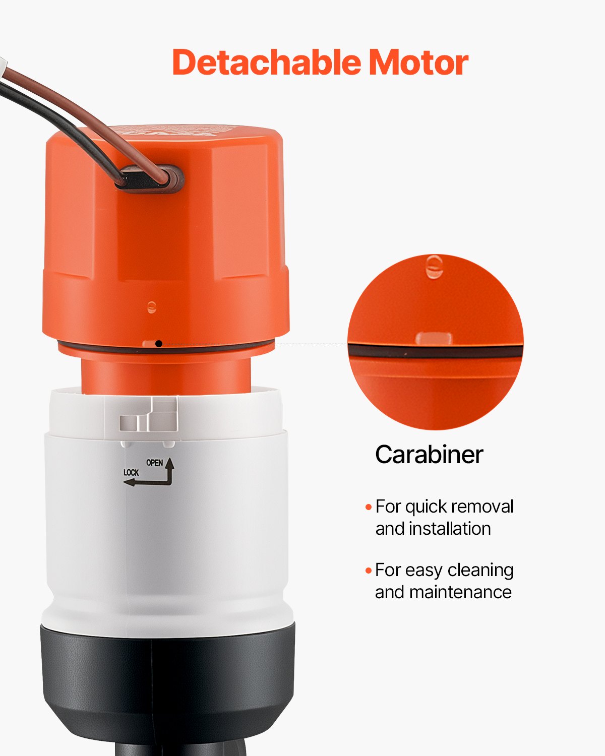 VEVOR Livewell Pump for Boat 12V 500 GPH Livewell Aerator Pump Straight 2 Inlets