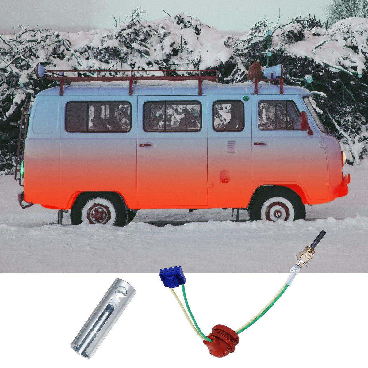Diesel Heater Glow Plug Kit, Ceramic Glow Plug Repair Kit, Air Diesel Parking Heater Part with Removal Fitting Tool, Diesel Heater Rebuild Kit for 2KW/5KW/8KW Diesel Heater Replacement