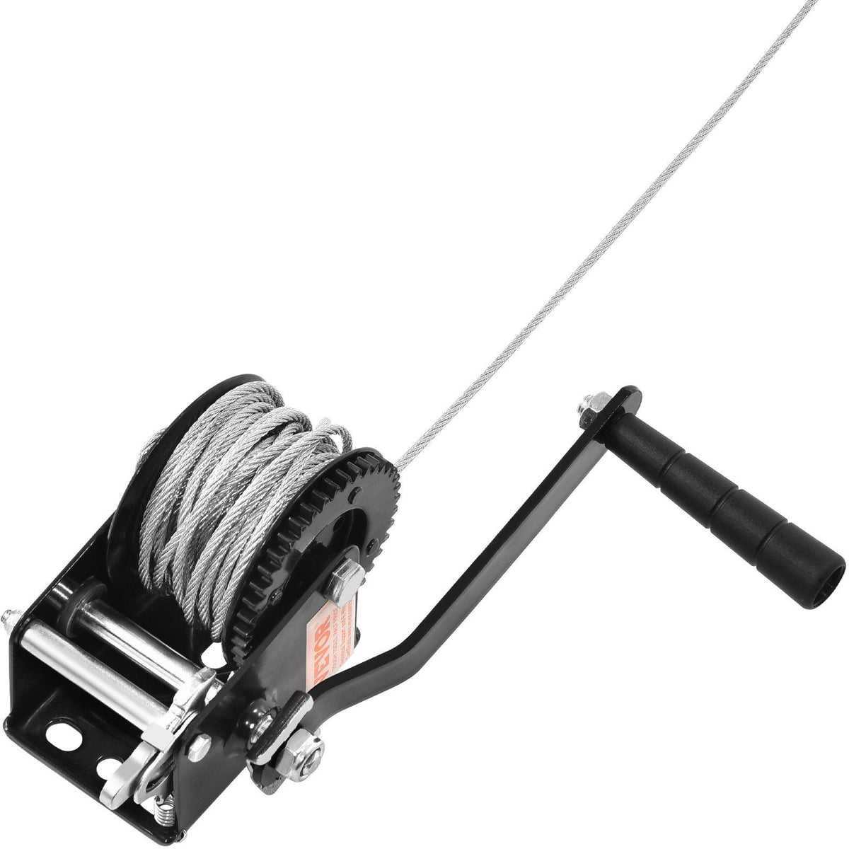 Hand Winch, 362.8 kg Pulling Capacity, Boat Trailer Winch Heavy Duty Rope Crank with 10 m Steel Wire Cable and Two-Way Ratchet, Manual Operated Hand Crank Winch for Trailer, Boat or ATV Towing