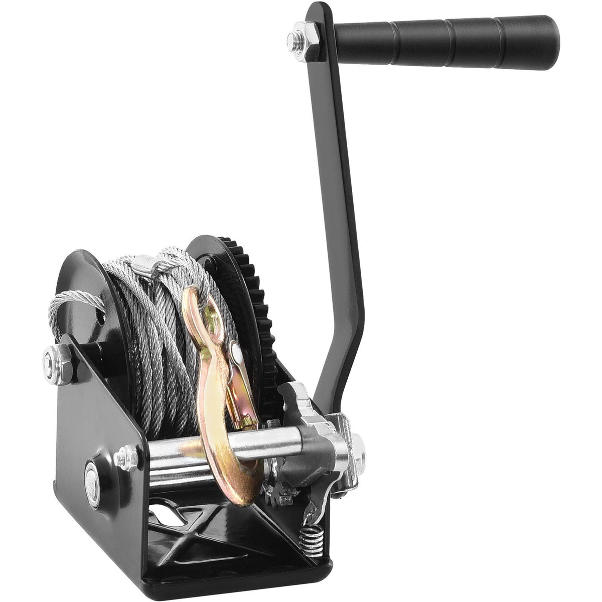 Hand Winch, 362.8 kg Pulling Capacity, Boat Trailer Winch Heavy Duty Rope Crank with 10 m Steel Wire Cable and Two-Way Ratchet, Manual Operated Hand Crank Winch for Trailer, Boat or ATV Towing