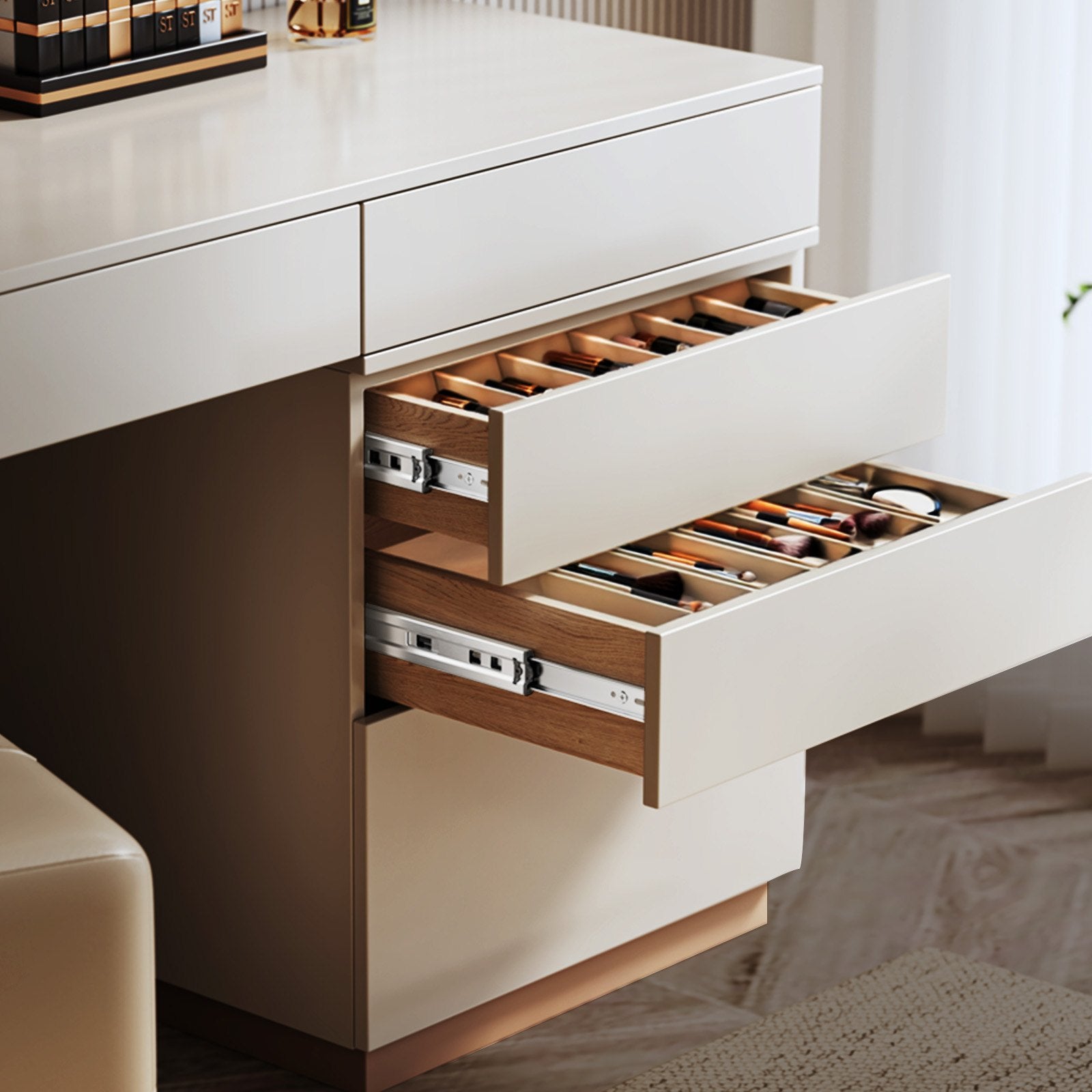 VEVOR Drawer Slides, 18 inch, 10 Pairs Full Extension Ball Bearing Cabinet Rails, 100 LB Load Capacity Heavy Duty Side Mount Dresser Drawer Slides, Drawer Track Runners for Kitchen DIY Replacement