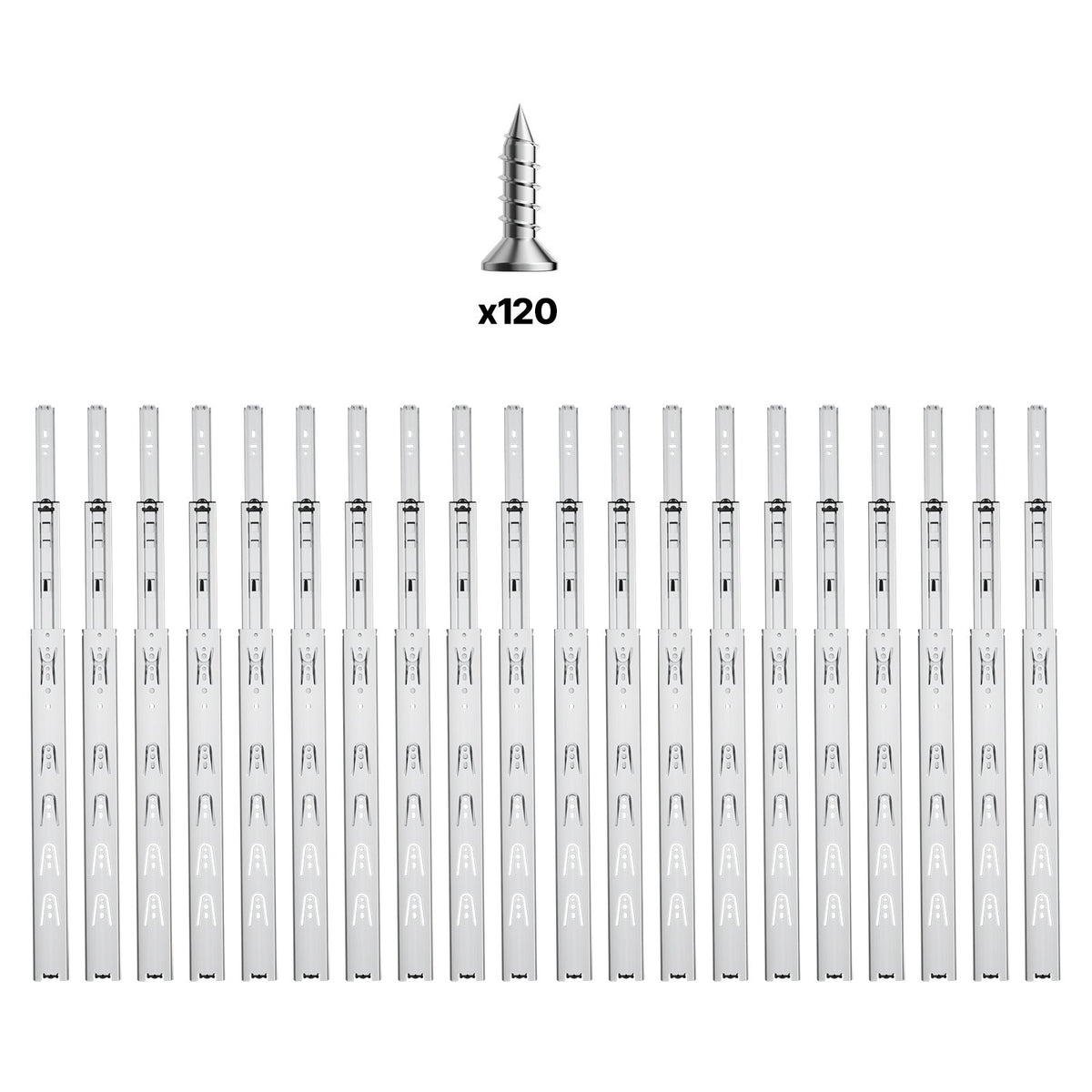 VEVOR Drawer Slides, 18 inch, 10 Pairs Full Extension Ball Bearing Cabinet Rails, 100 LB Load Capacity Heavy Duty Side Mount Dresser Drawer Slides, Drawer Track Runners for Kitchen DIY Replacement