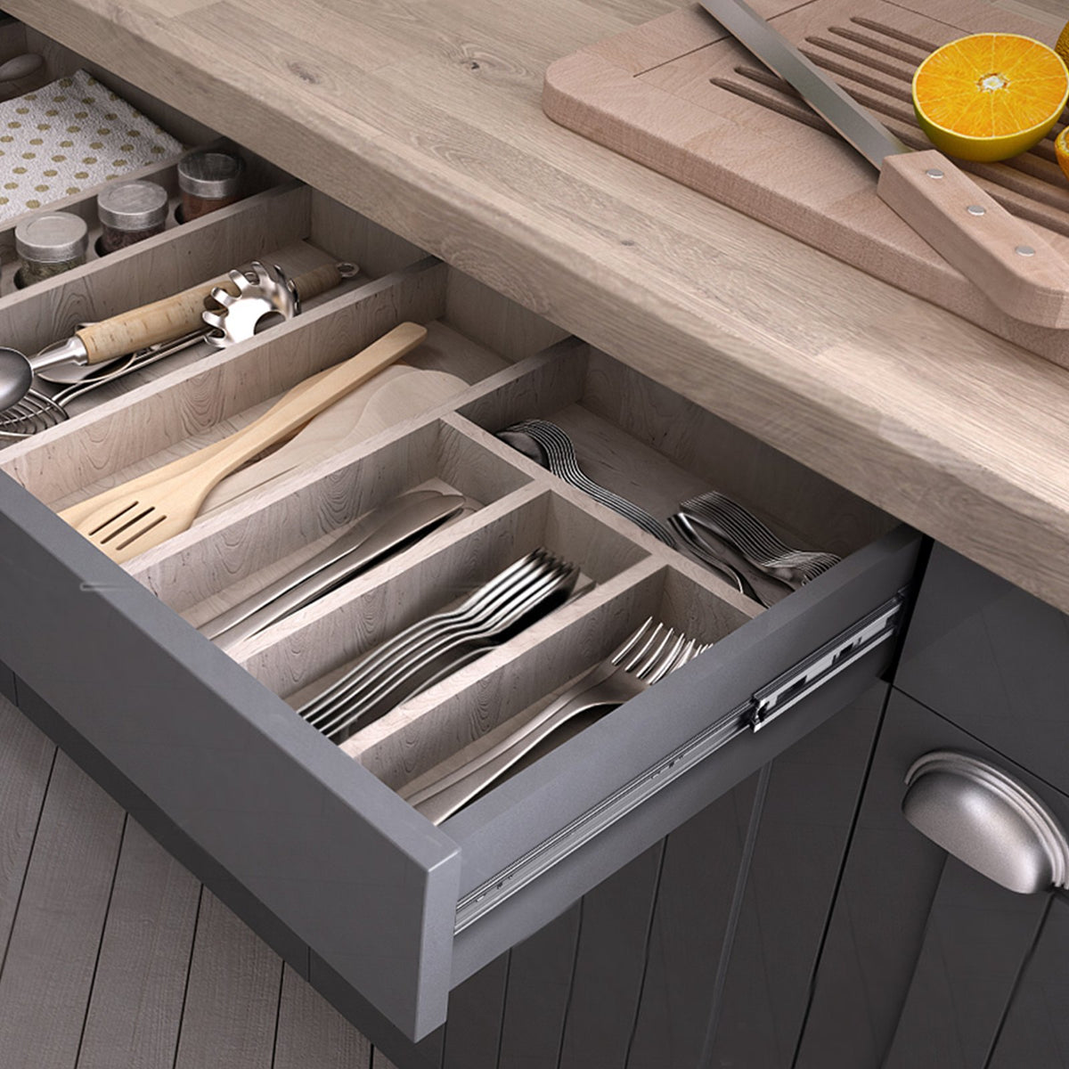 VEVOR 6 Pairs of 457.2mm Drawer Slides Side Mount Rails, Heavy Duty Full Extension Steel Track, Soft-Close Noiseless Guide Glides Cabinet Kitchen Runners with Ball Bearing, 100 Lbs Load Capacity