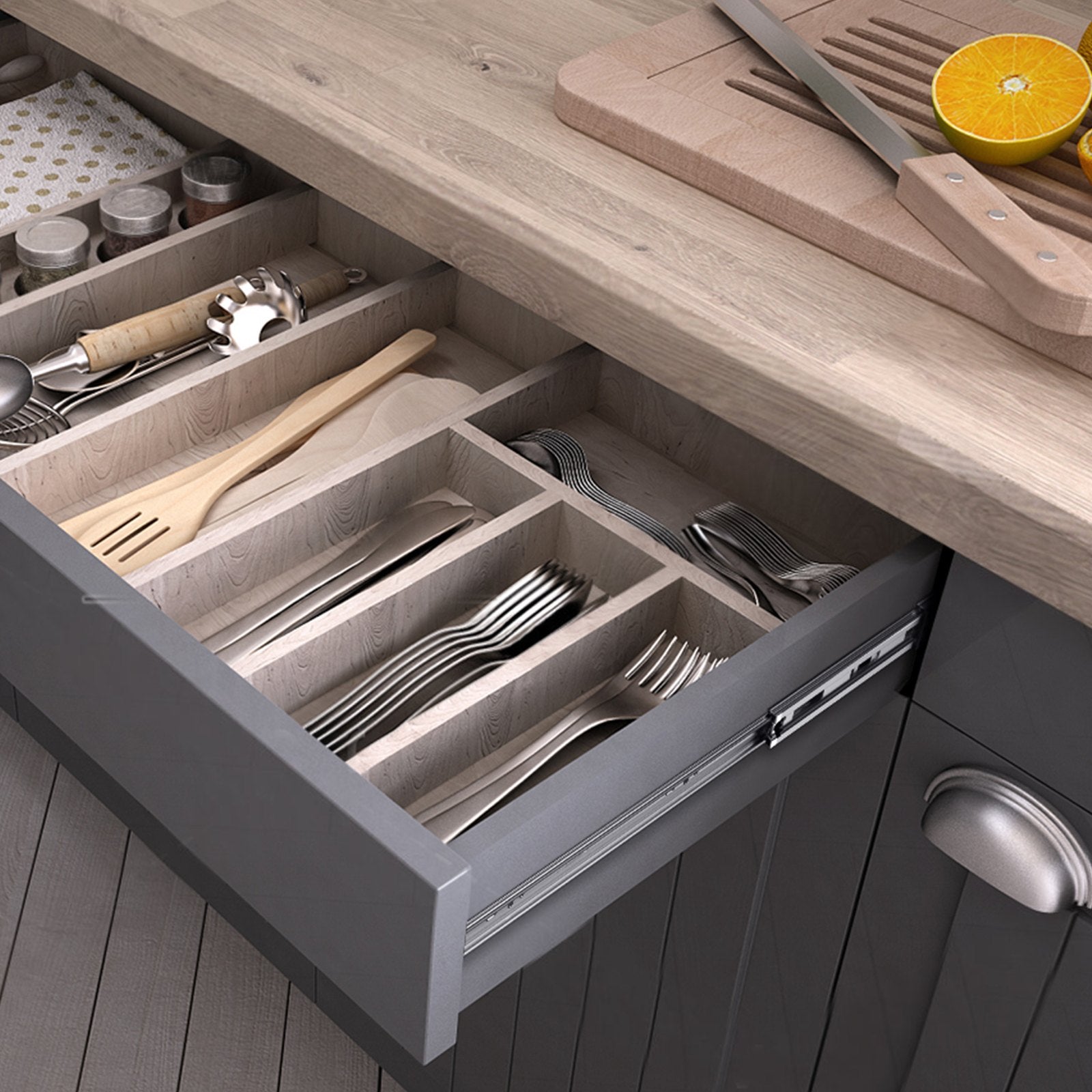 VEVOR 6 Pairs of 457.2mm Drawer Slides Side Mount Rails, Heavy Duty Full Extension Steel Track, Soft-Close Noiseless Guide Glides Cabinet Kitchen Runners with Ball Bearing, 100 Lbs Load Capacity