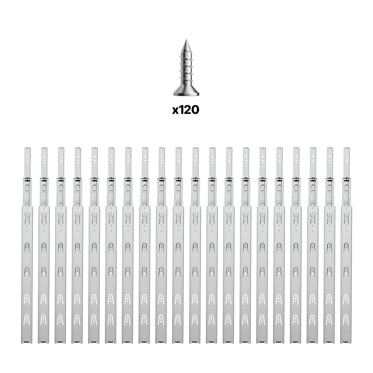 VEVOR Drawer Cabinet Slides Side Mount 22 inch 10 Pairs 100 LB Load Replacement
