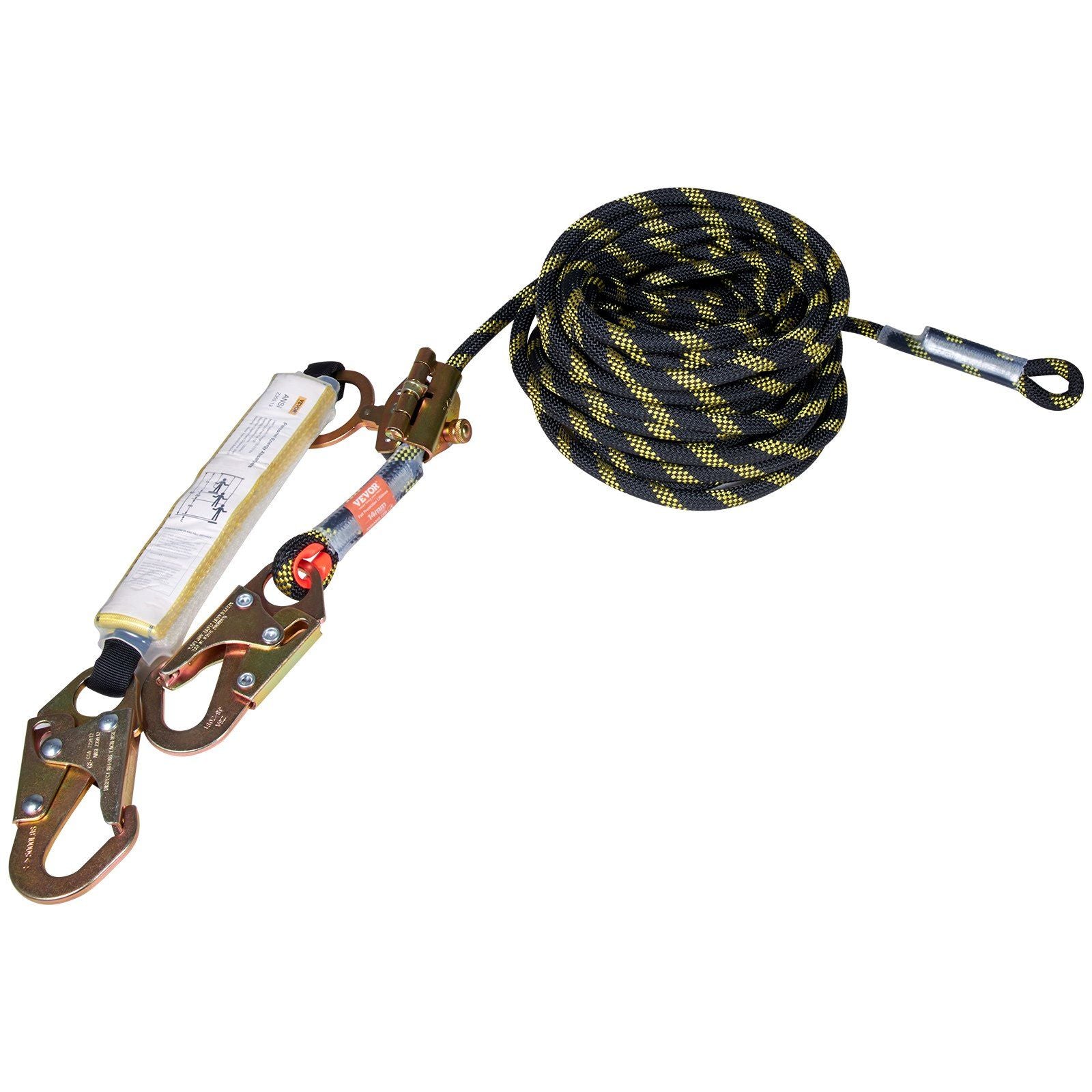 Vertical Lifeline Assembly 0.55'' x 100' Fall Protection Rope 30 KN ANSI