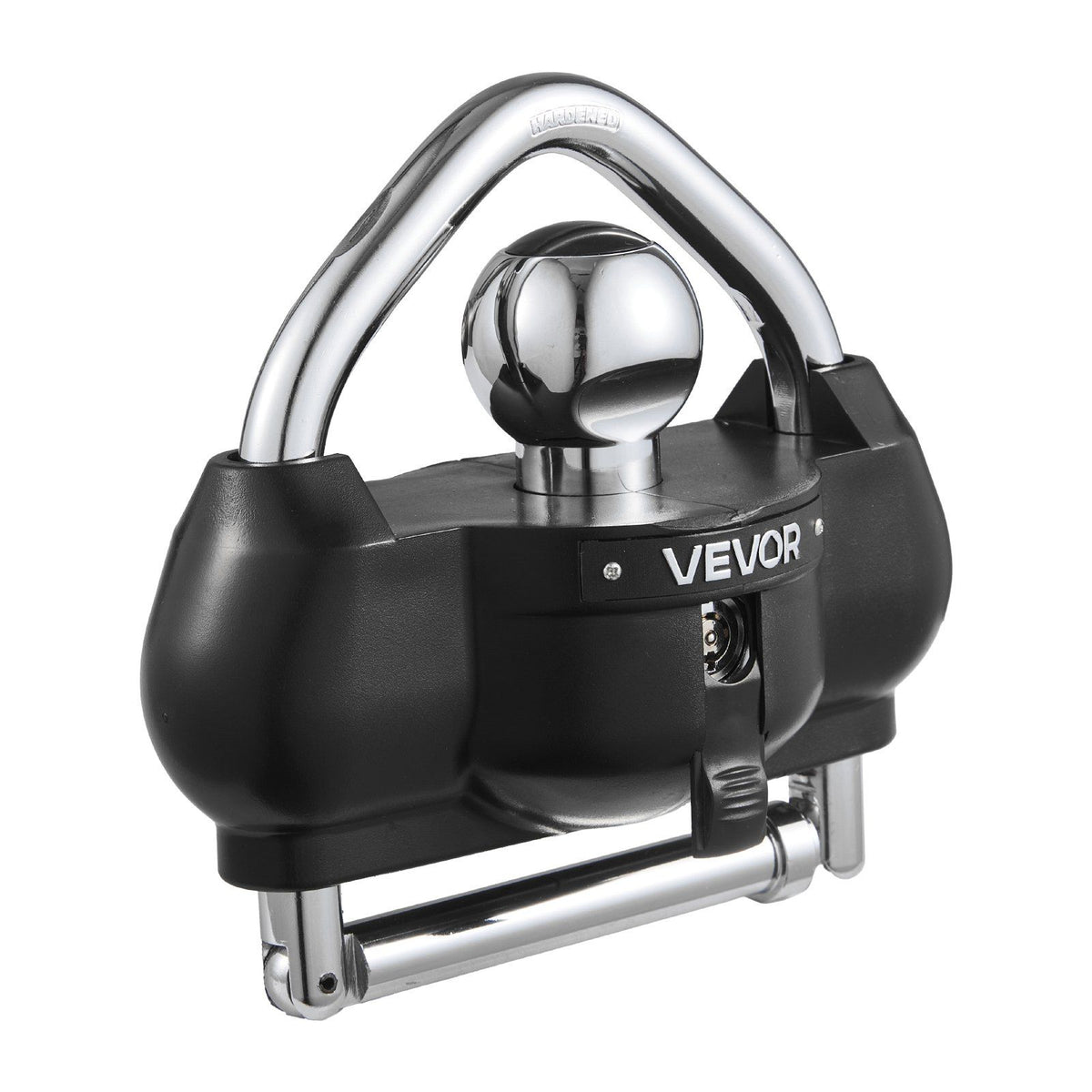 Trailer Hitch Lock, Fits for 46 mm, 50.8 mm, 58.7 mm Couplers, Heavy-Duty Anti-Theft Trailer Ball Lock with 3 Keys, Prying-Resistant, Adjustable Height Design for RVs, Boats, Trailers, Black