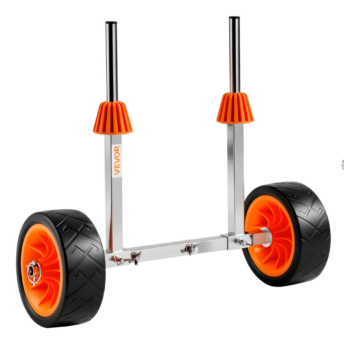 VEVOR Kayak Cart, 113.4 kg Load Capacity, Canoe Cart Dolly with 19.1 cm Solid Rubber Tires & Kickstand, Assembles & Disassembles Within Seconds, Paddle Board Trolley for Kayaks, Canoes, Paddleboards