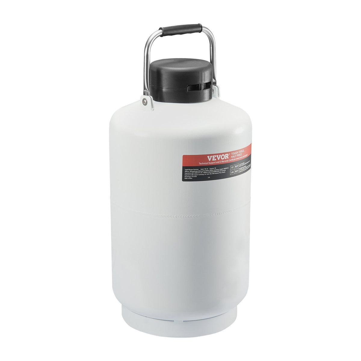 Liquid Nitrogen Tank, 10 L Aluminum Alloy Liquid Nitrogen Container, LN2 Tank Dewar with 6 Canisters and Carry Bag with Straps, Cryogenic Tank for Beauty Industry, Semen Preservation, Scientific