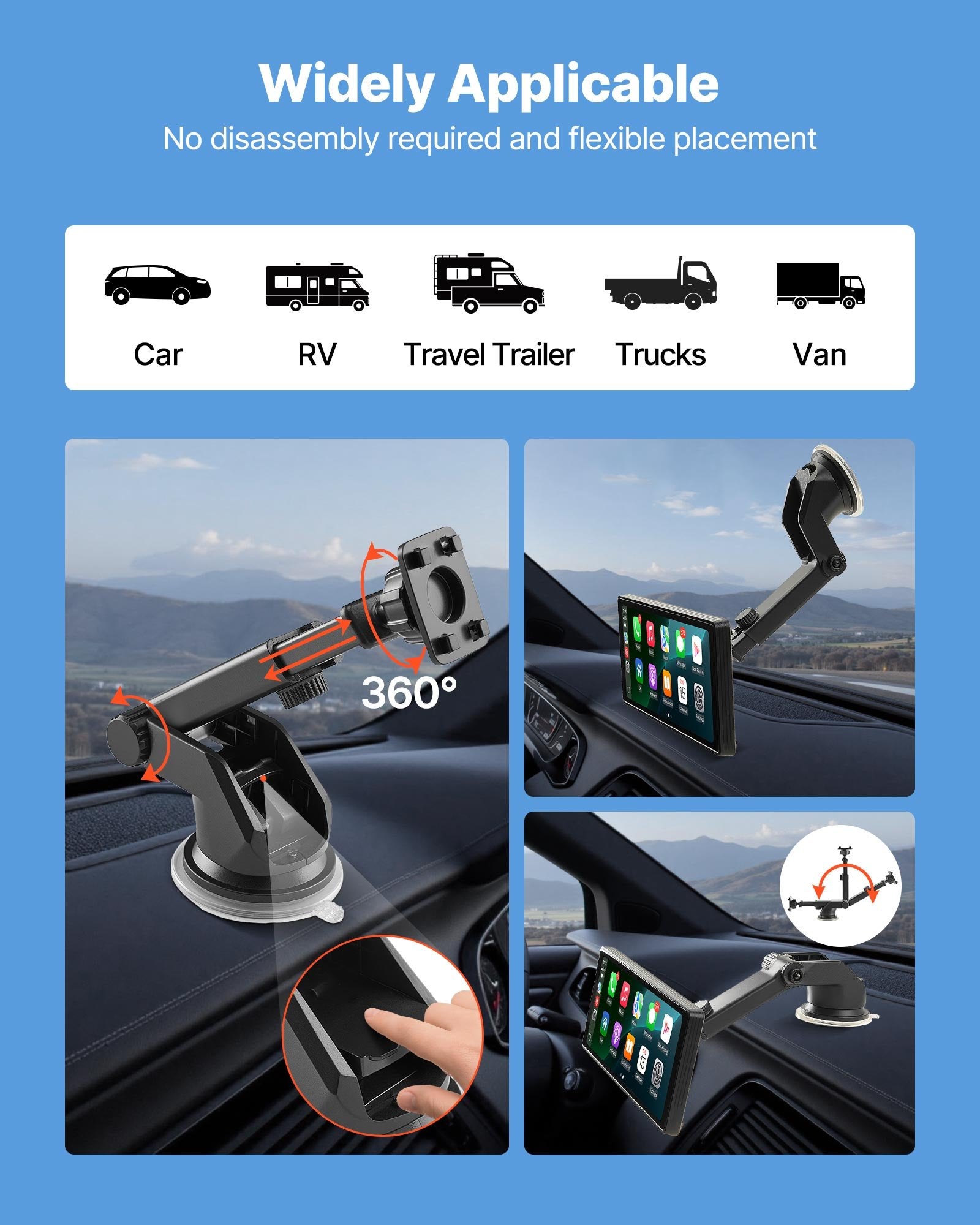 VEVOR Car Stereo Radio CarPlay Touchscreen 254 mm Apple Android Auto Bluetooth