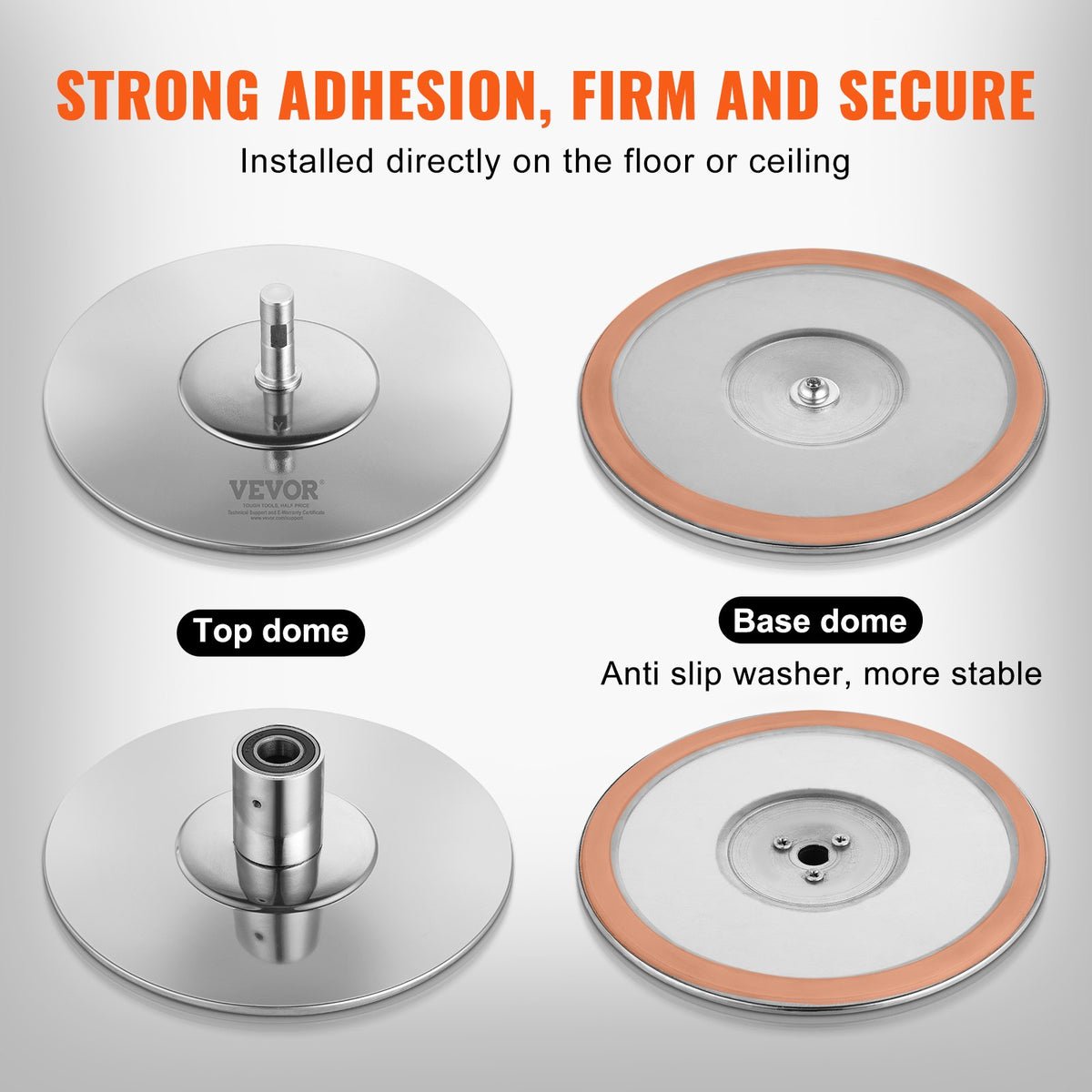 VEVOR Professional Dancing Pole, Spinning Static Dancing Pole Kit, Portable Removable Pole, 45mm Heavy-Duty Stainless Steel Pole, Height Adjustable Fitness Pole, for Exercise Home Club Gym, Silver