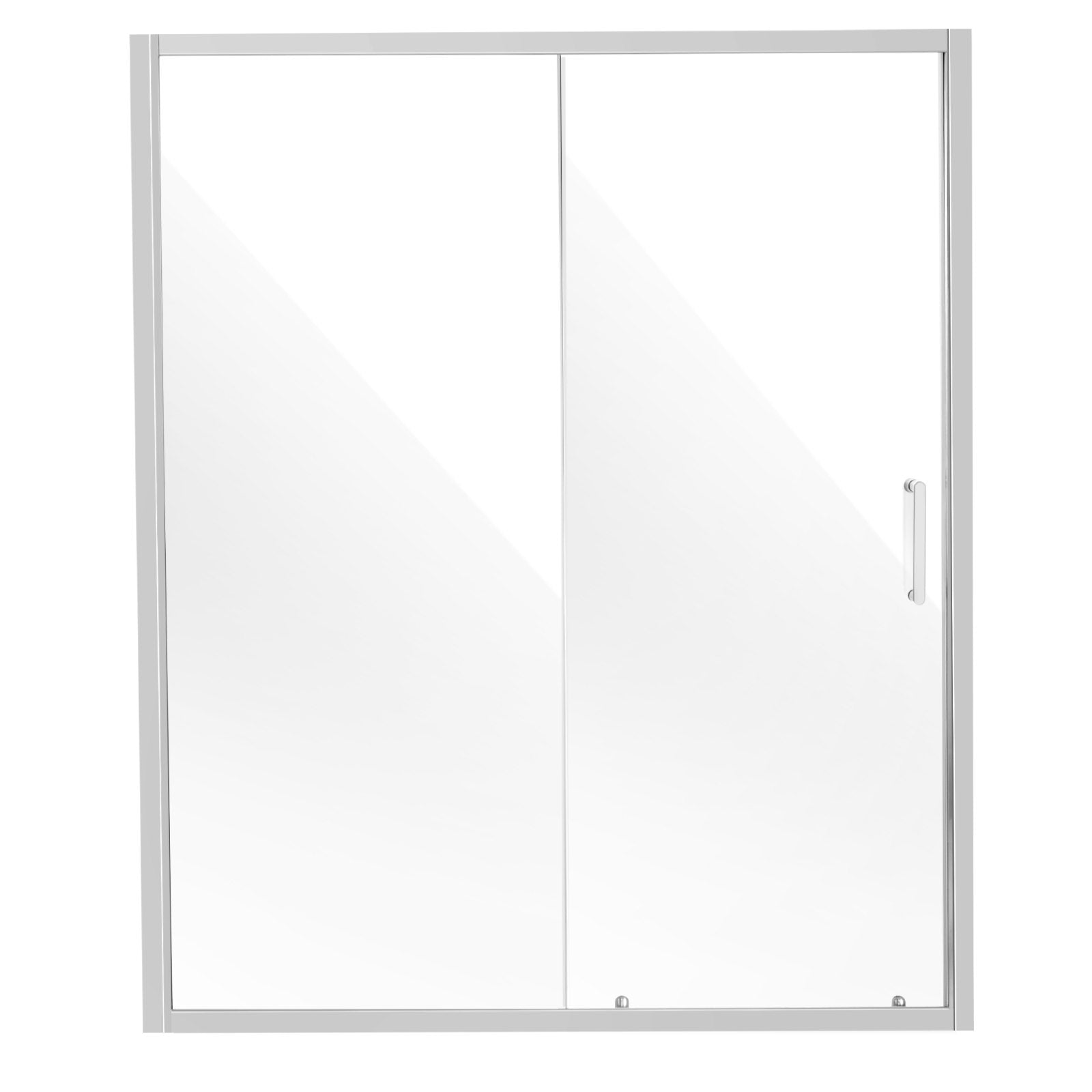 VEVOR Semi-frameless Shower Door 57.7-59" x 70" SGCC Tempered Glass 1/4" Chrome