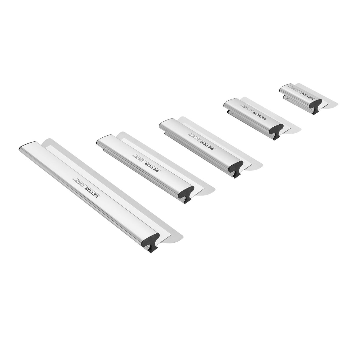 VEVOR Drywall Skimming Blade Set, 7/10/14/16/24 in Skimming Blades + 34 - 81.6 in Extension Handle Pole, Stainless Steel Knife Professional Skim Coat Tools, for Gyprock/WallBoard/Plasterboard