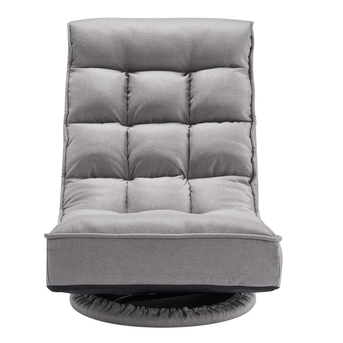 Swivel Floor Gaming Chair, 360-Degree Rotating Floor Chair with 4 Adjustable Position Folding Backrest and Lumbar Support, Folding Video Reclining Sofa for Watching TV Reading Playing Game, Gray