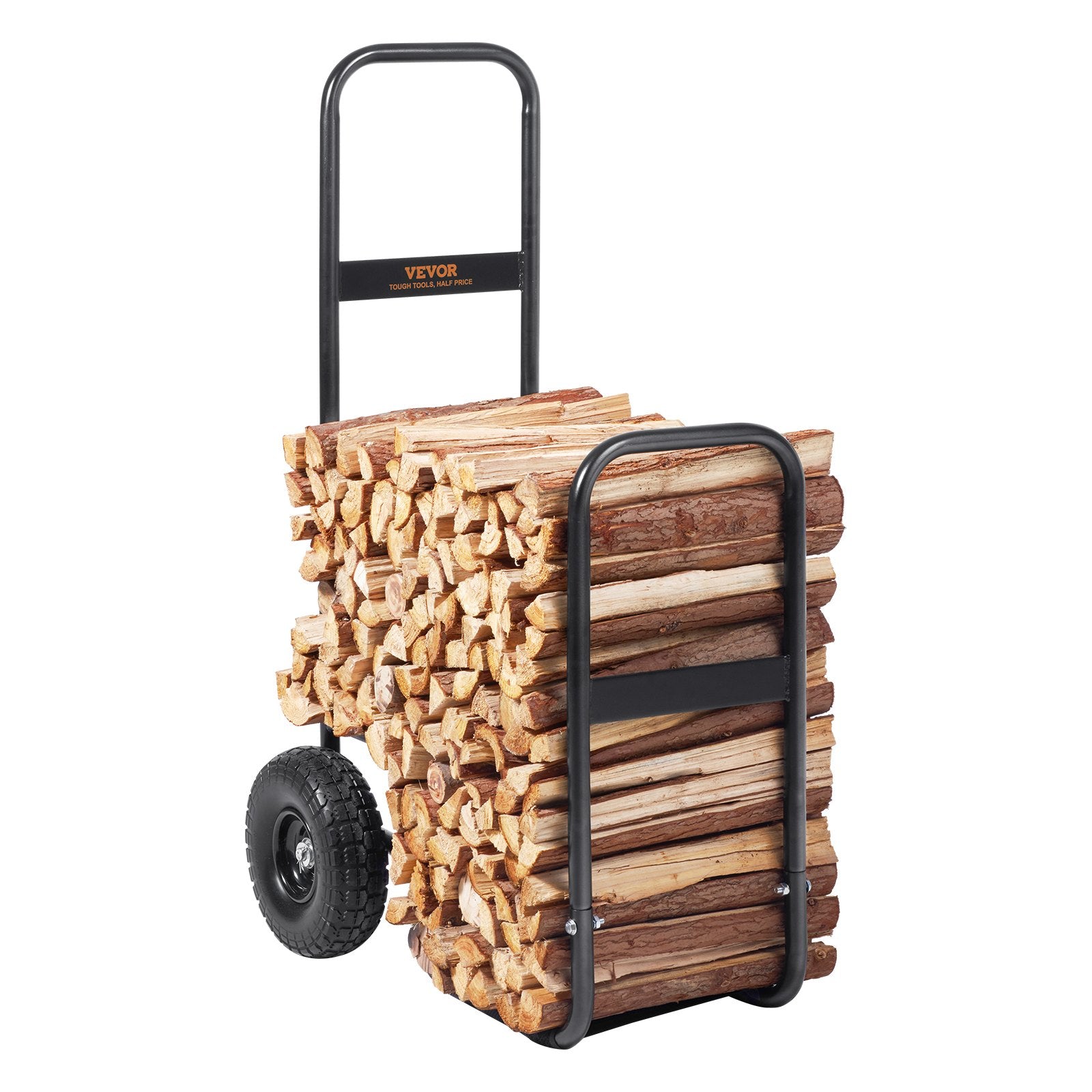 VEVOR Firewood Log Cart Wood Mover Hauler 250 lbs Capacity on PU Wheels Dolly