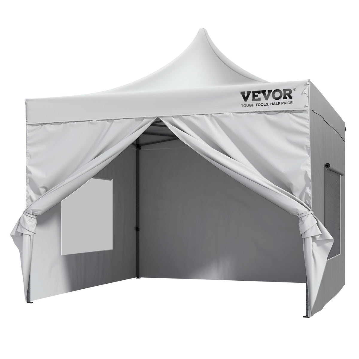 VEVOR Pop Up Canopy Tent Outdoor Gazebo Tent 10x10FT with Sidewalls &amp; Bag White