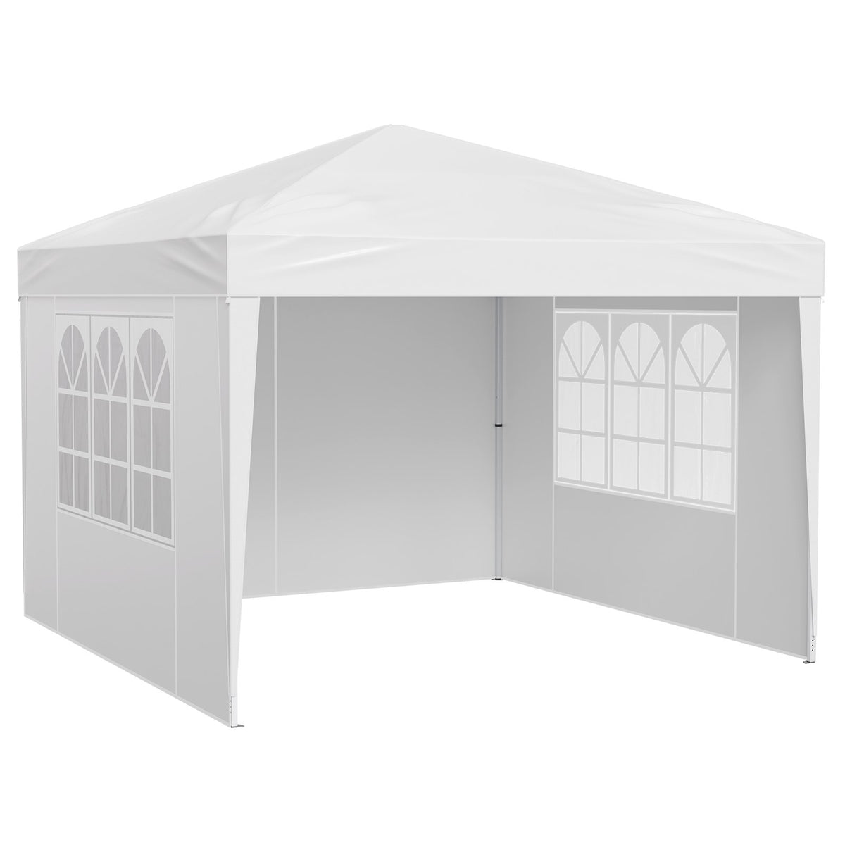 VEVOR Pop Up Canopy, 2.95 x 2.95 m Instant Canopy Portable Gazebo with 3 Sidewalls &amp; 2 Ventilated Windows, Height Adjustable Pop-Up Outdoor Shelter Tent for Events, Patio, Backyard, Party, Parking
