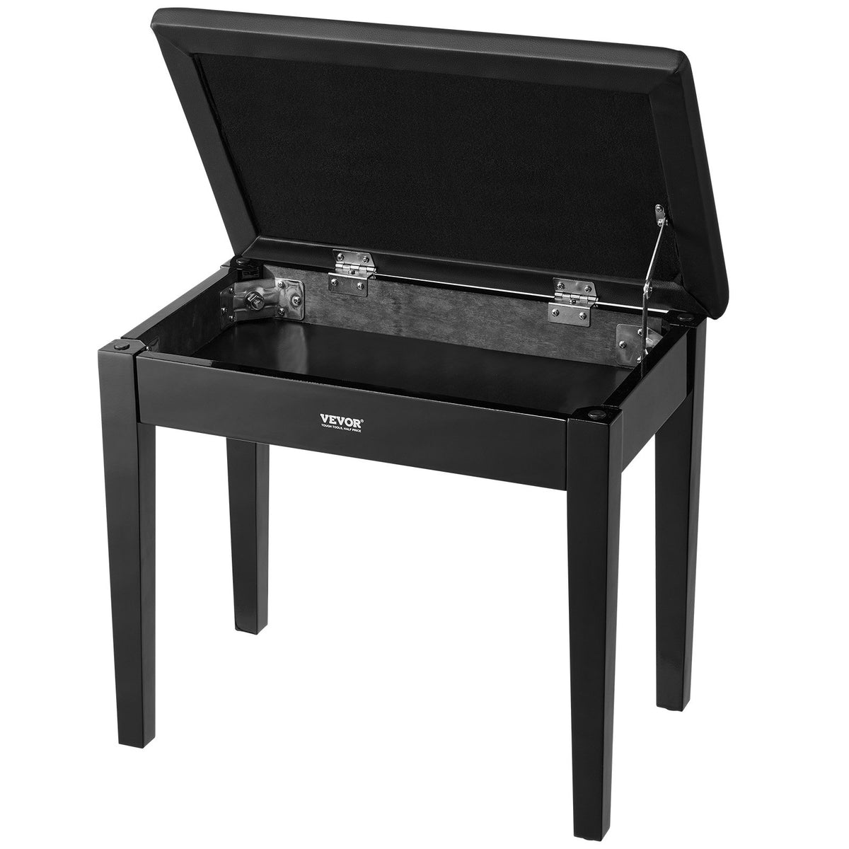 VEVOR Piano Bench, 22" x 13.78" x 19", Keyboard Piano Chair with High-Density Padded Cushion, Storage Compartment for Music Books, Wooden Piano Bookcase Stool Seat, for Vanity, Living Room, Bedroom