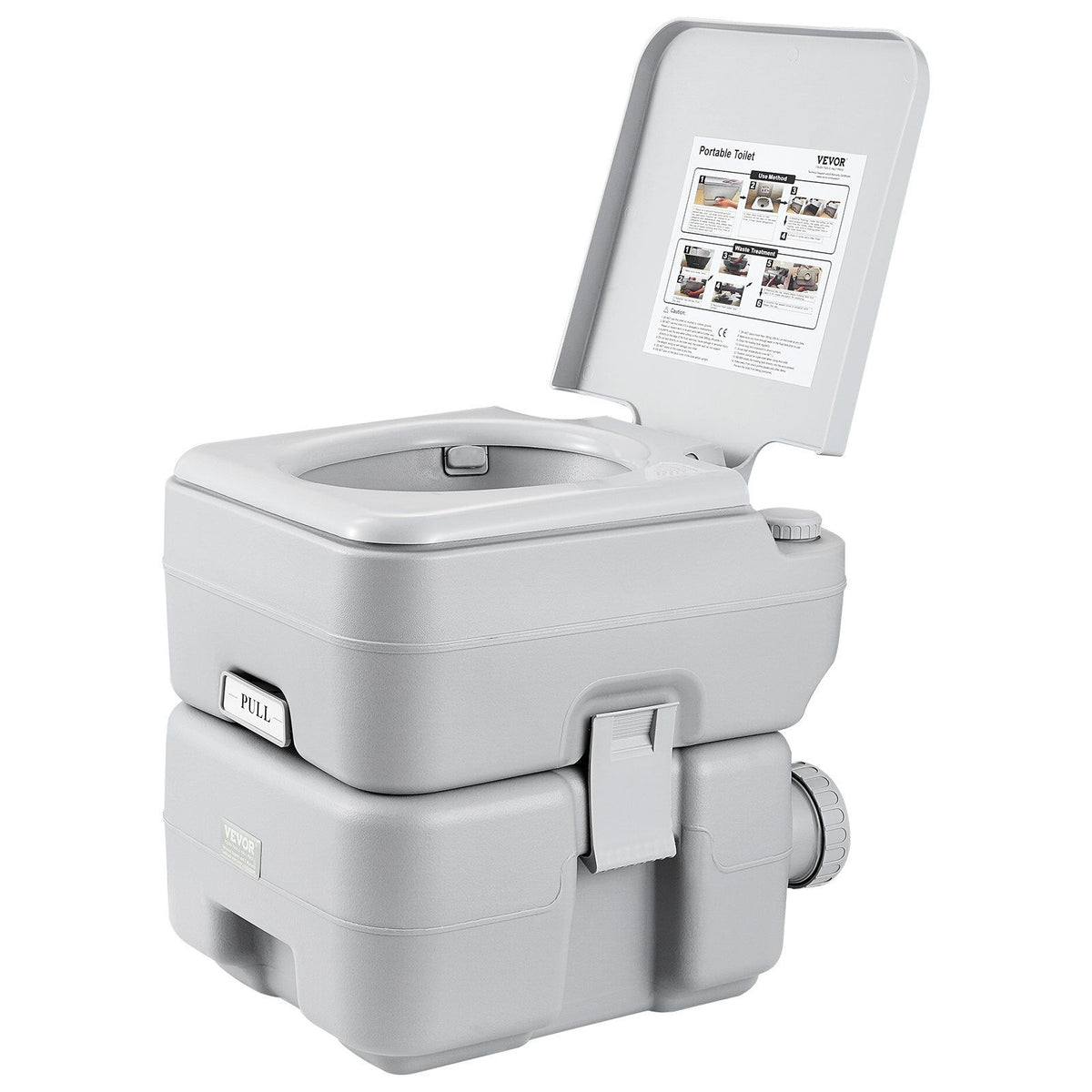 Portable Toilet for Camping, Porta Potty with Carry Bag, 5.3 Gal Waste Tank & 3.2 Gal Flush Tank, Push-Button Pressurized Flush Commode, Leak-proof and Odourless Travel Toilet for Camping Car