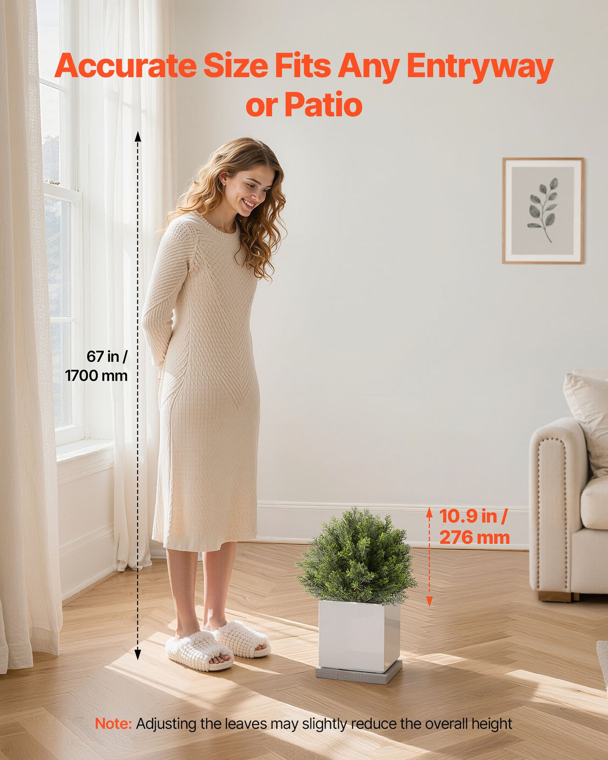 VEVOR Artificial Topiary Cypress Trees with Ground Spike, 2 Set 406mm Faux Shrubs & Bushes Potted Plants, Fake Silk Tree Look Real for Decor Front Porch Outdoor Indoor Patio Garden Balcony Backyard