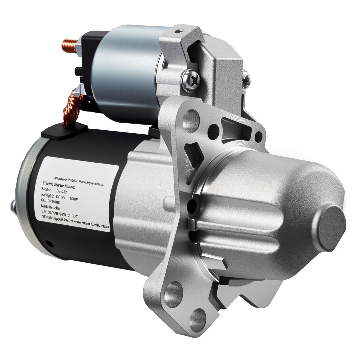 VEVOR Starter 17986, Starter Motor Replacement Compatible with Buick 3.6L V6 06-08, Cadillac SRX 3.0L V6 10-11, Chevrolet 3.6L V6 09-17, GMC Pontiac Saturn Suzuki, OEM 12588493 M000T35871 31100-78J00