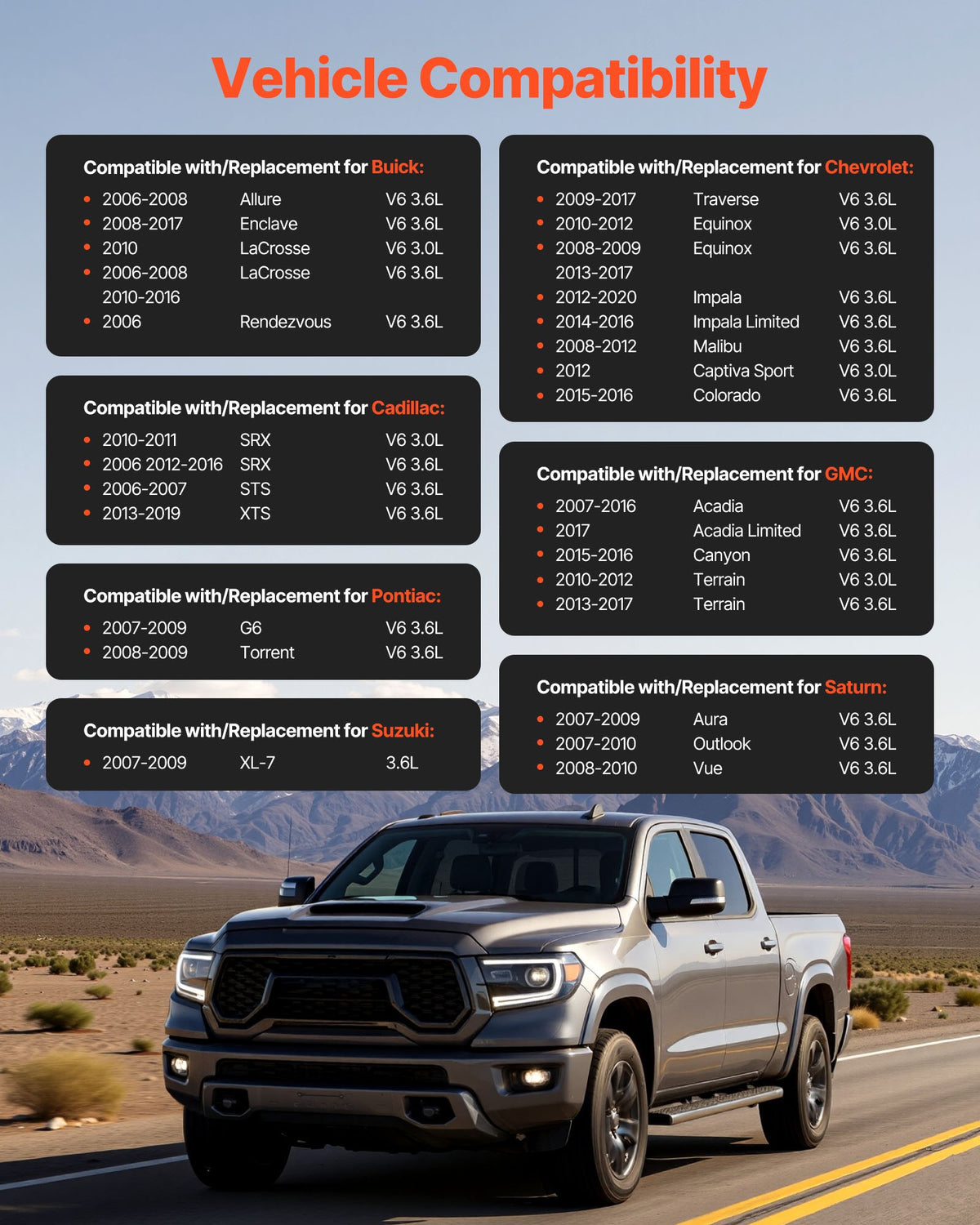 VEVOR Starter 17986, Starter Motor Replacement Compatible with Buick 3.6L V6 06-08, Cadillac SRX 3.0L V6 10-11, Chevrolet 3.6L V6 09-17, GMC Pontiac Saturn Suzuki, OEM 12588493 M000T35871 31100-78J00