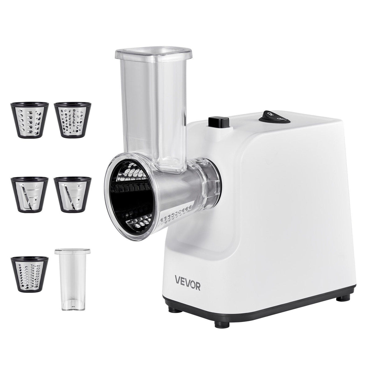 Electric Cheese Grater Salad Maker, 200W Salad Shooter, Electric Vegetable Slicer Shredder Chopper for Fruits with 5 Attachments, Stainless Steel Food Cutter for Vegetables, and Cheeses