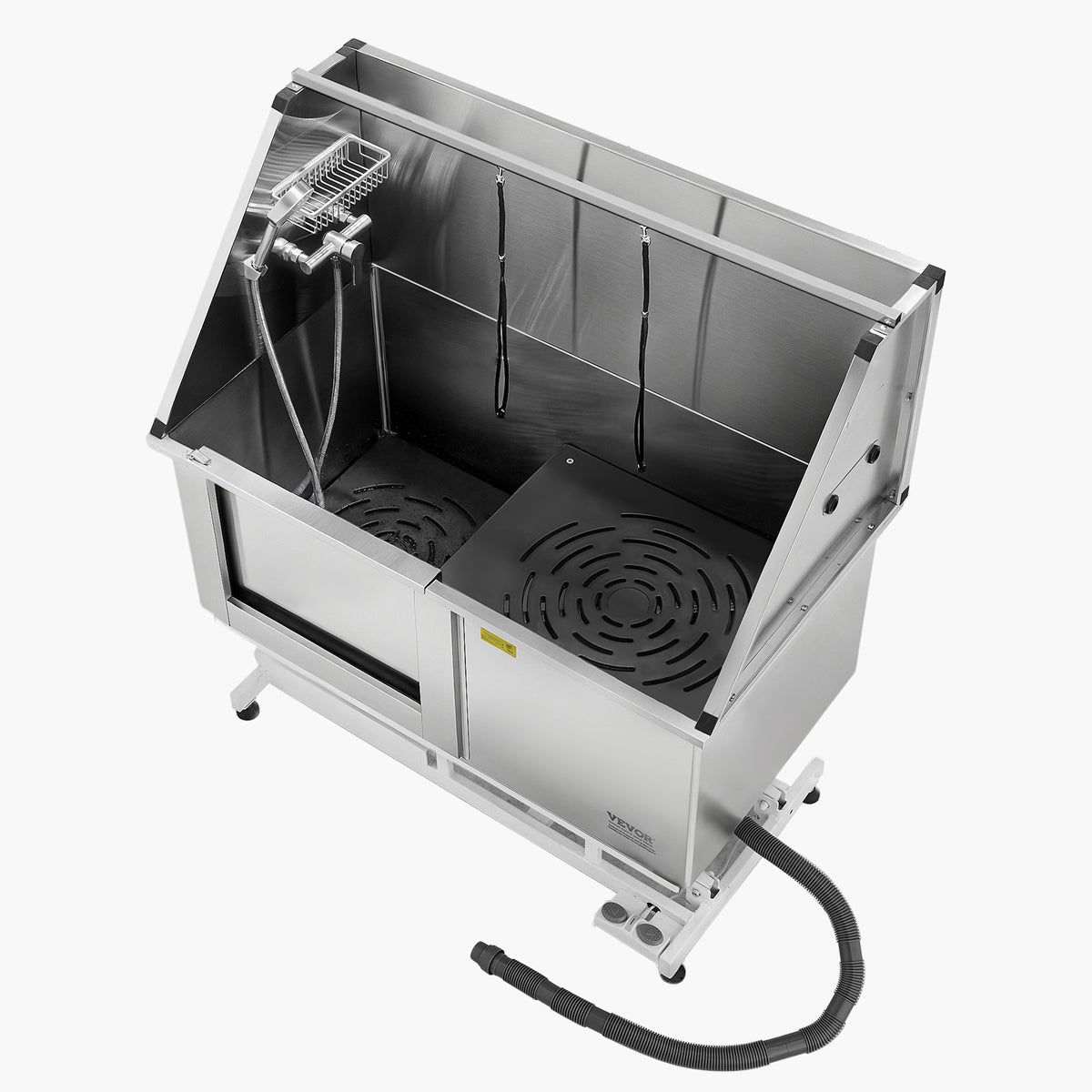 VEVOR 127 cm Electric Dog Grooming Bath Tub Stainless Steel w Water Filter Left