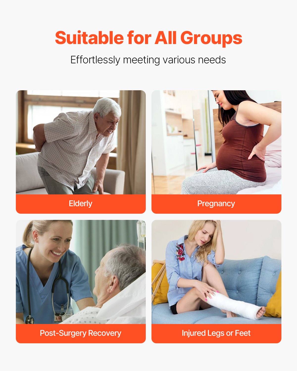 VEVOR Electric Lifting Backrest 136 kg 4-68° Adjustable with Folable Guardrail, 1910 x 960 mm