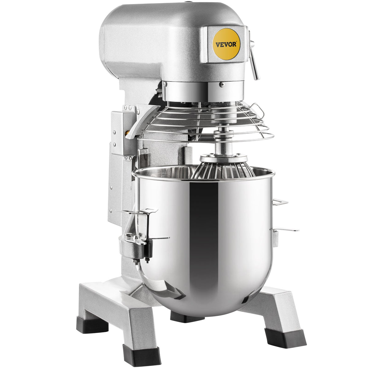VEVOR Commercial Stand Mixer, 850W Heavy Duty Electric Food Mixer, 15Qt Stainless Steel Bowl with 3 Speeds Adjustable 113/184/341 RPM, Dough Hook Whisk Beater Included, Perfect for Bakery Pizzeria