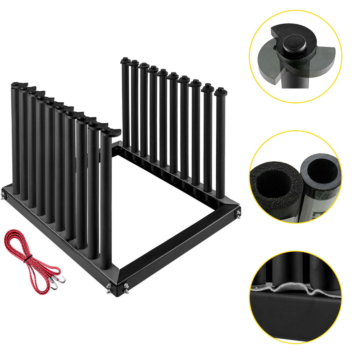 VEVOR Windshield Rack 9-Lite, Windshield Truck Rack Steel, Windshield Glass Rack 24-Inch Height, Windshield Rack for Truck with PVC Pad &amp; Foam Padding, Glass Rack for Truck, for Glass Transportation