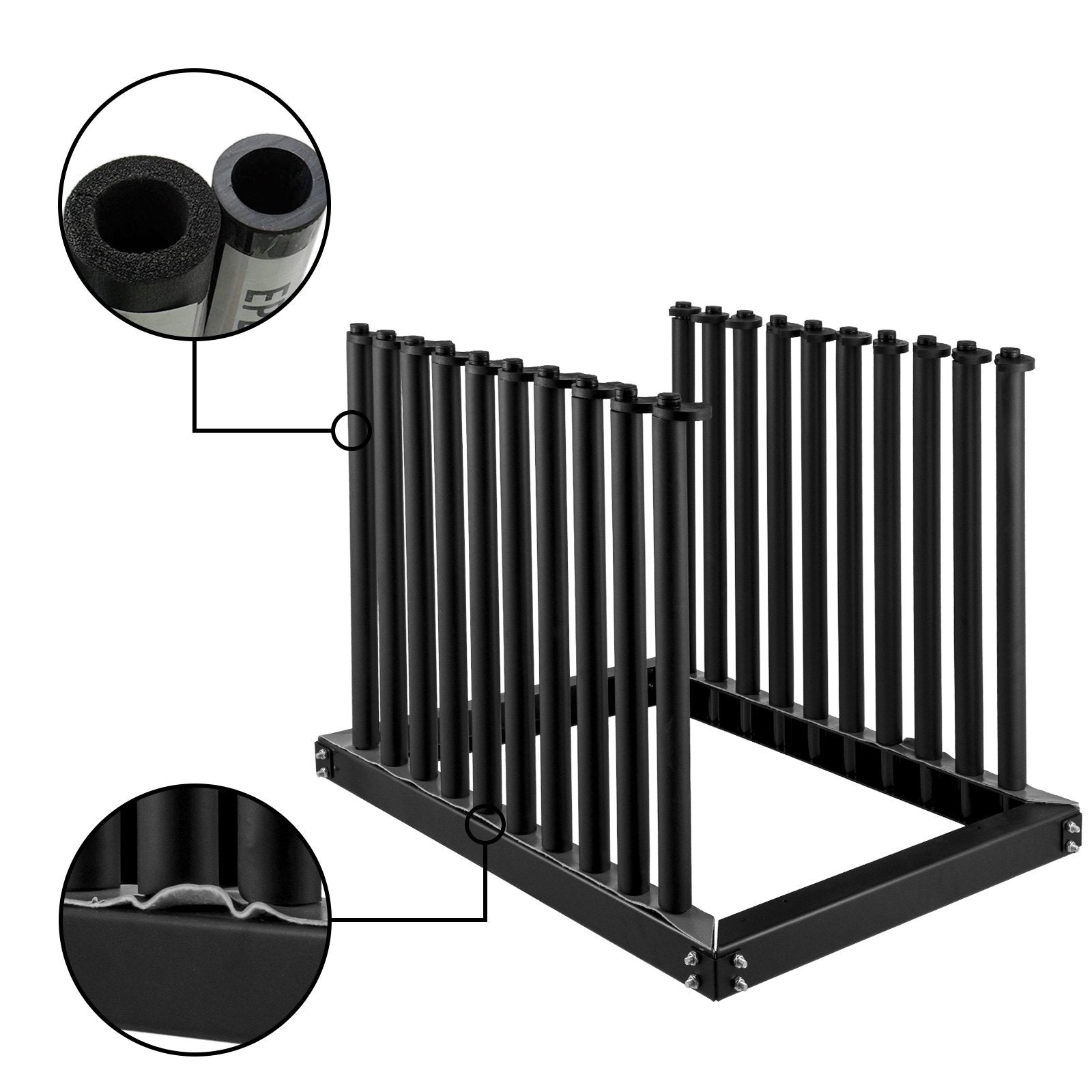 VEVOR Windshield Rack 9-Lite, Windshield Truck Rack Steel, Windshield Glass Rack 24-Inch Height, Windshield Rack for Truck with PVC Pad & Foam Padding, Glass Rack for Truck, for Glass Transportation